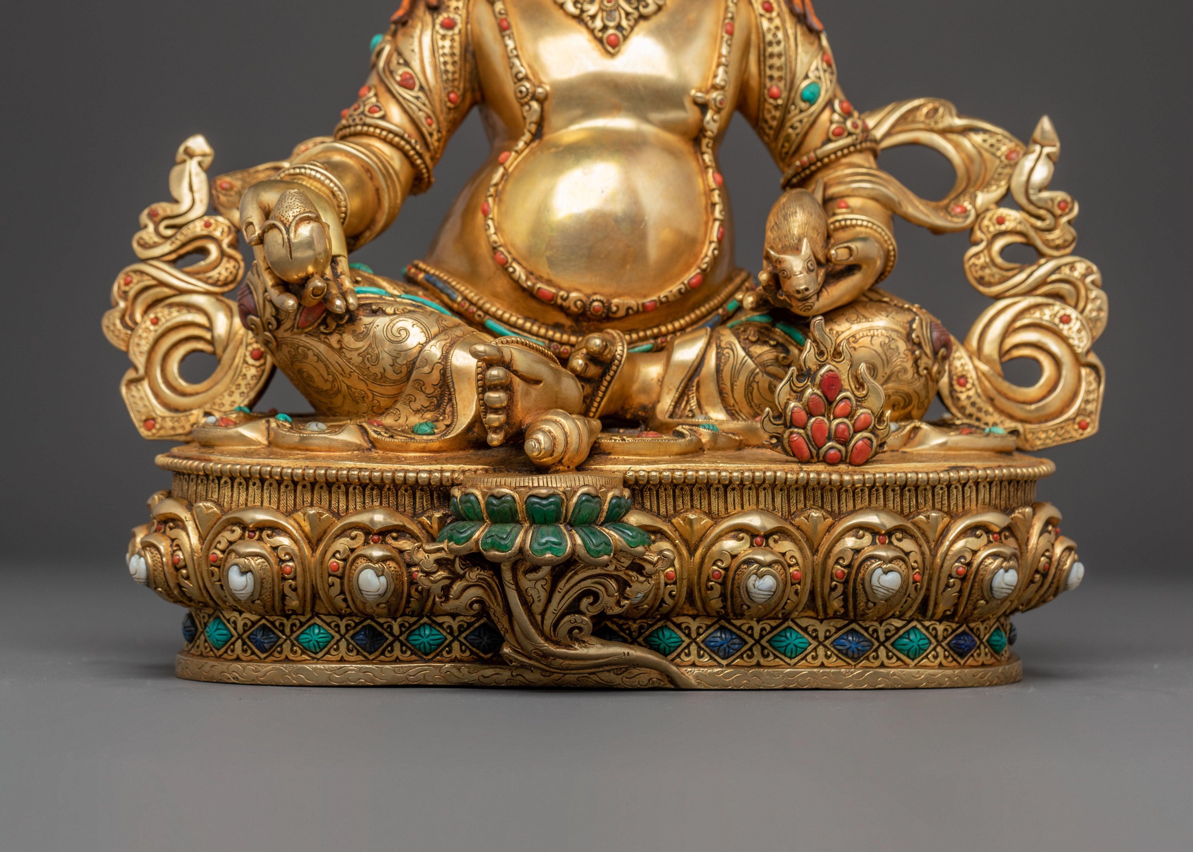 Handmade Golden Statue of Dzambhala | Prosperity Icon