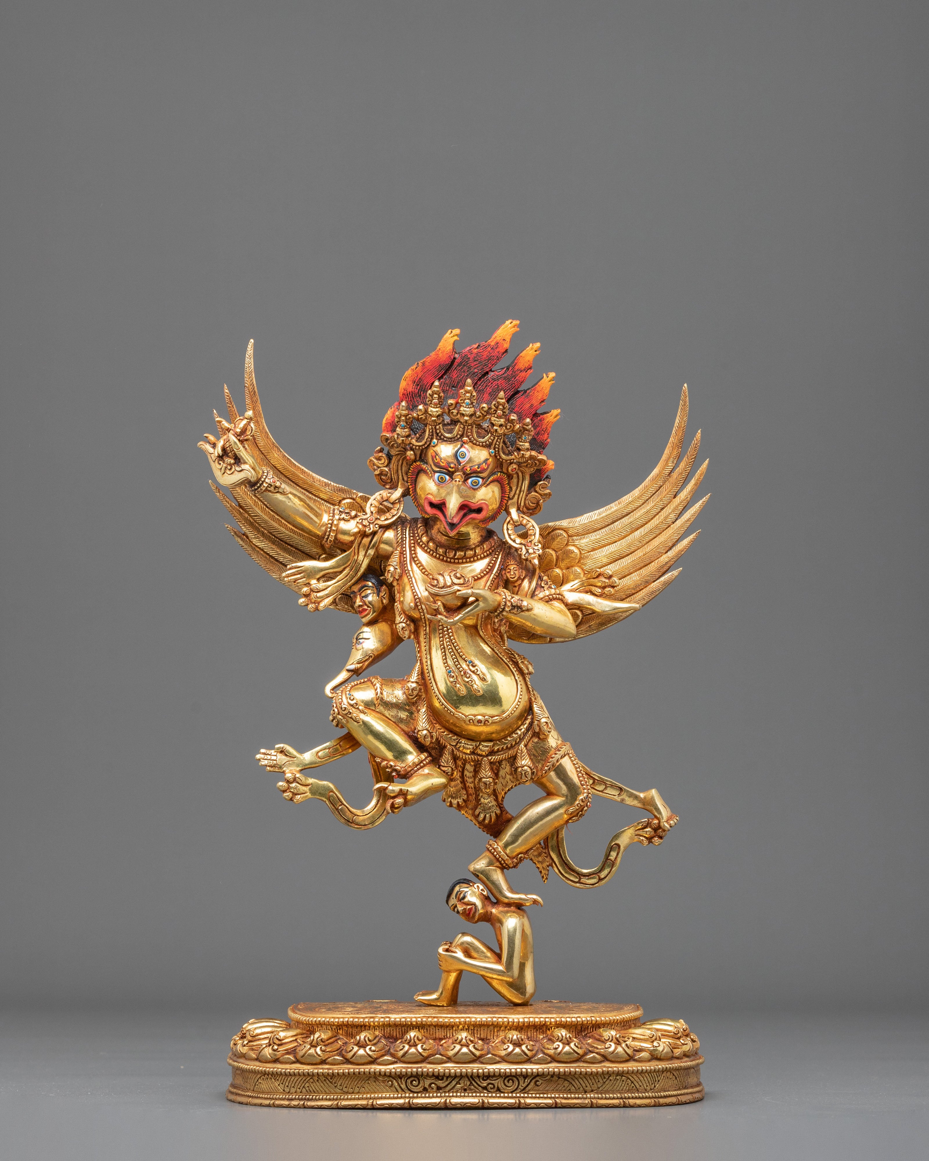 Garuda Spiritual Statue | Handcrafted 24K Gold Gilded Figurine