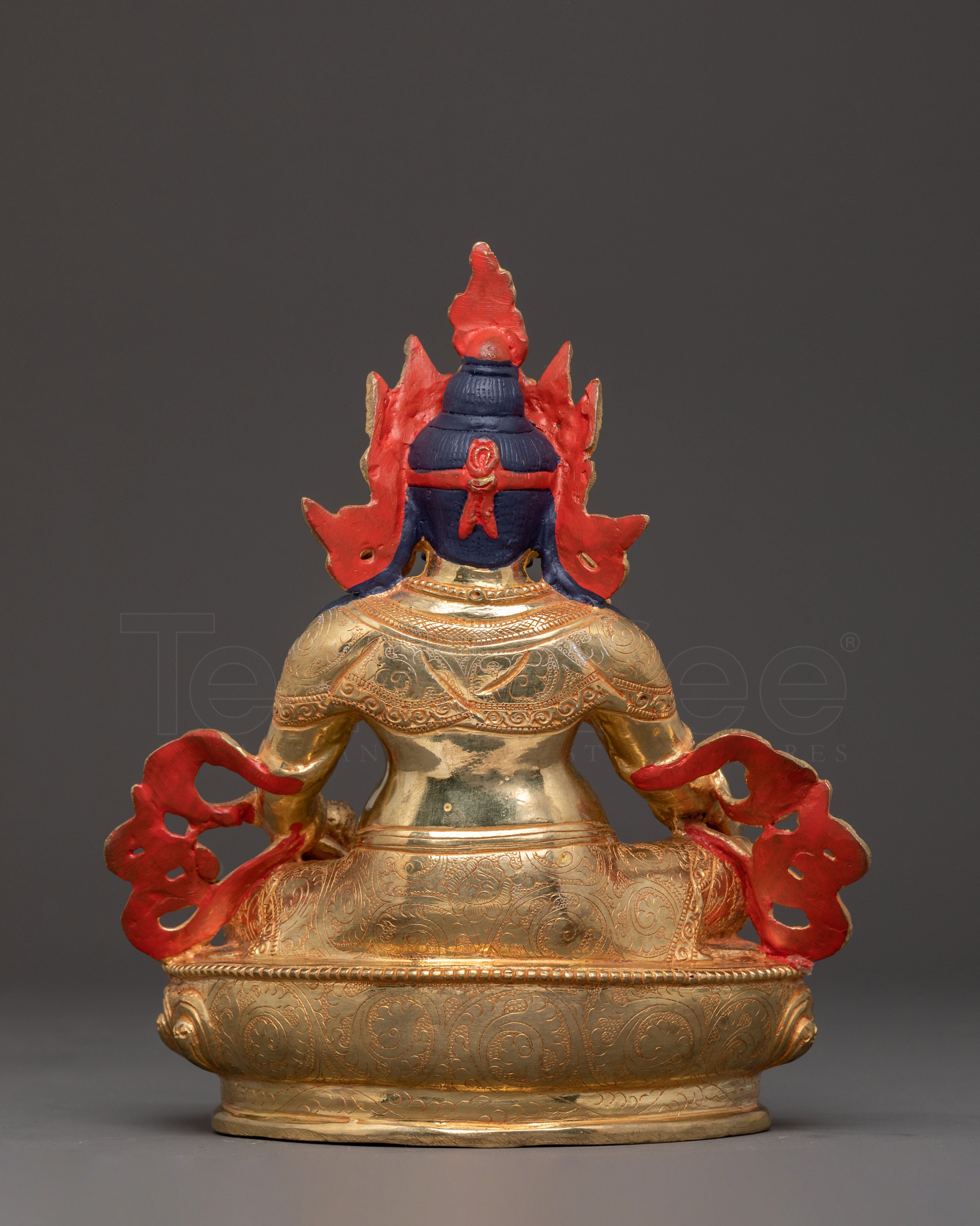 Handcrafted Wealth Deity Dzambhala Statue – Auspicious 24K Gold Gilded Sculpture