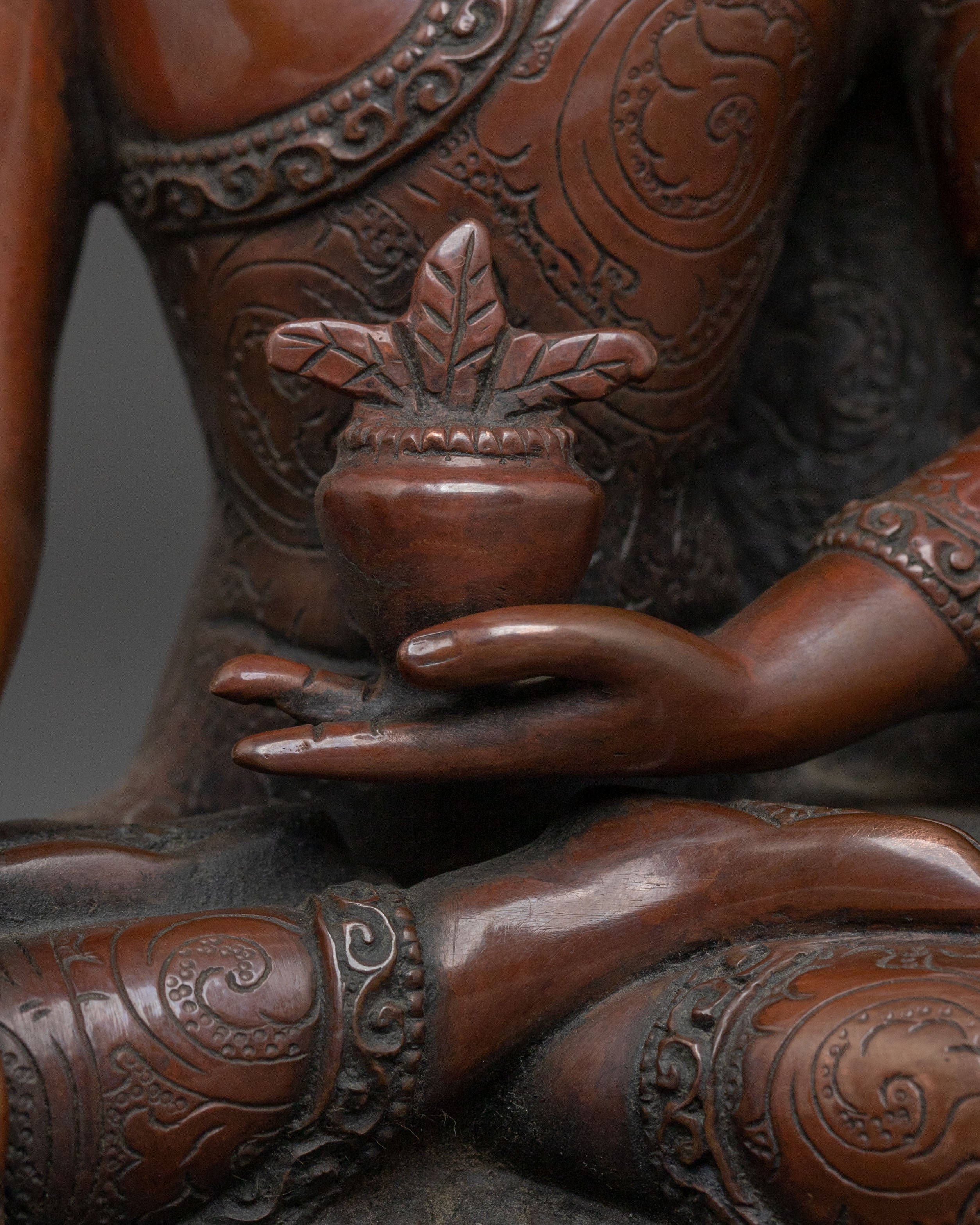 Bhaisajyaguru Statue | Oxidized Copper Healing Buddha
