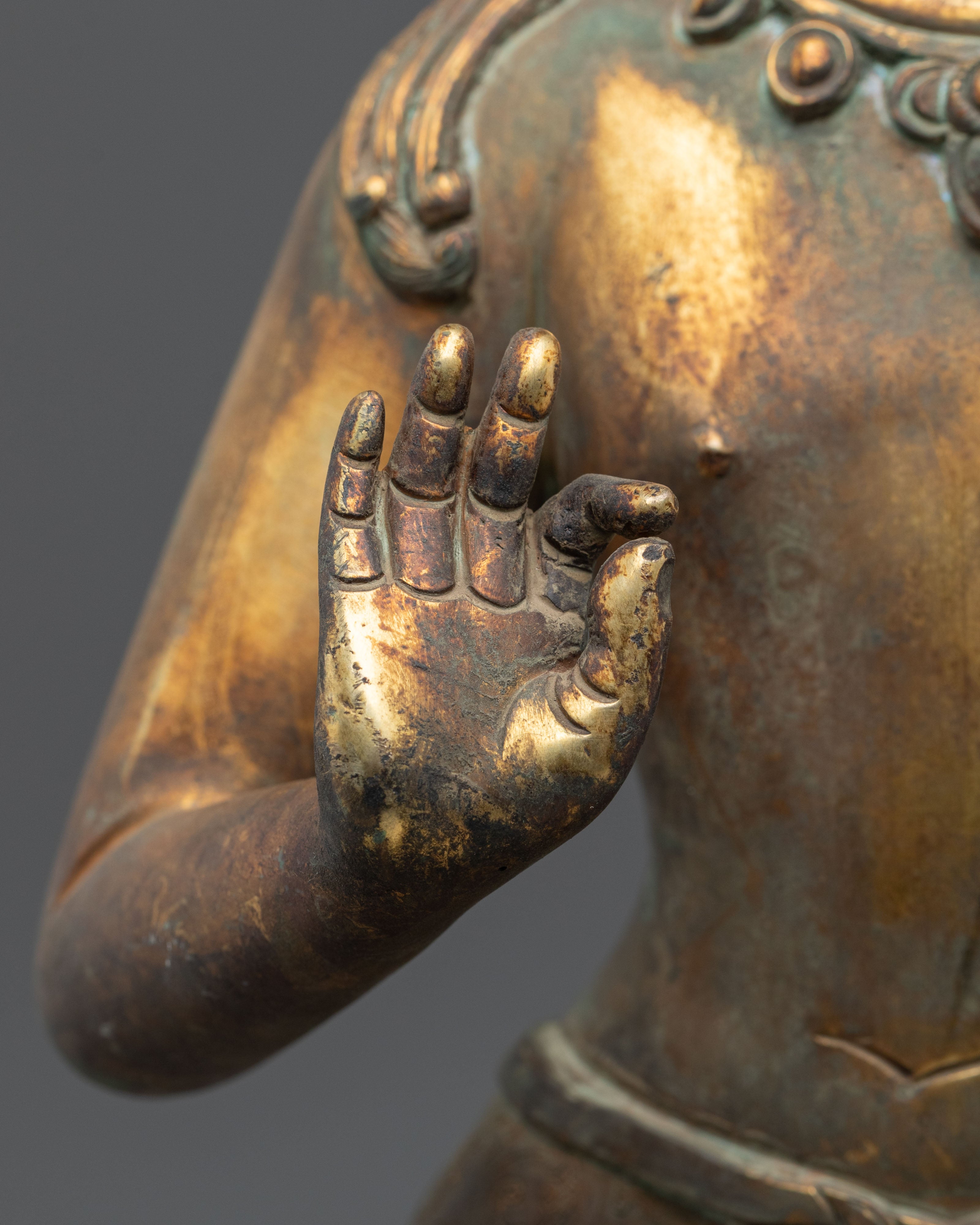 Standing Lokeshwor Copper Statue | Figurine with Antique Finish