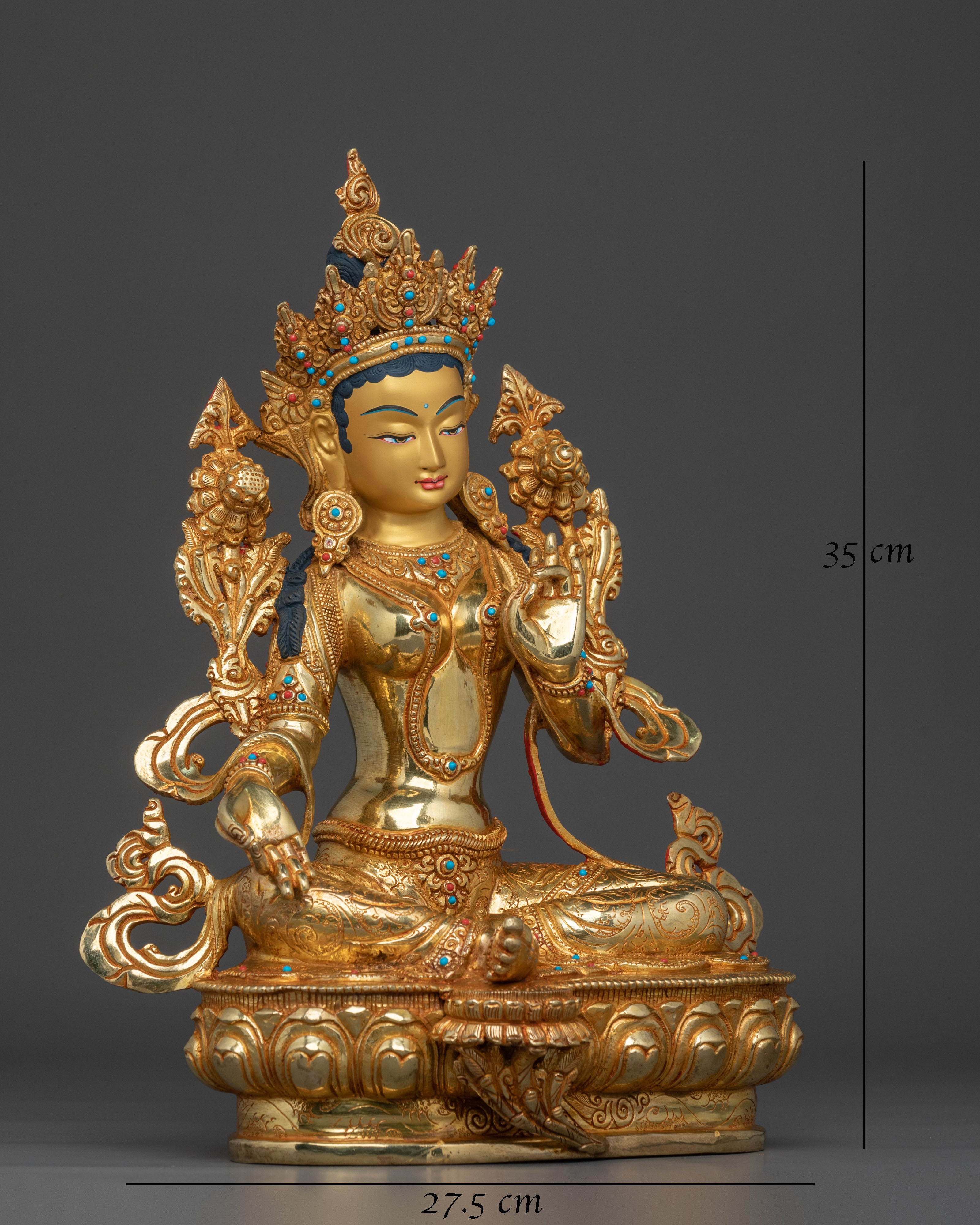 Green Tara Bodhisattva Handcrafted Sculpture