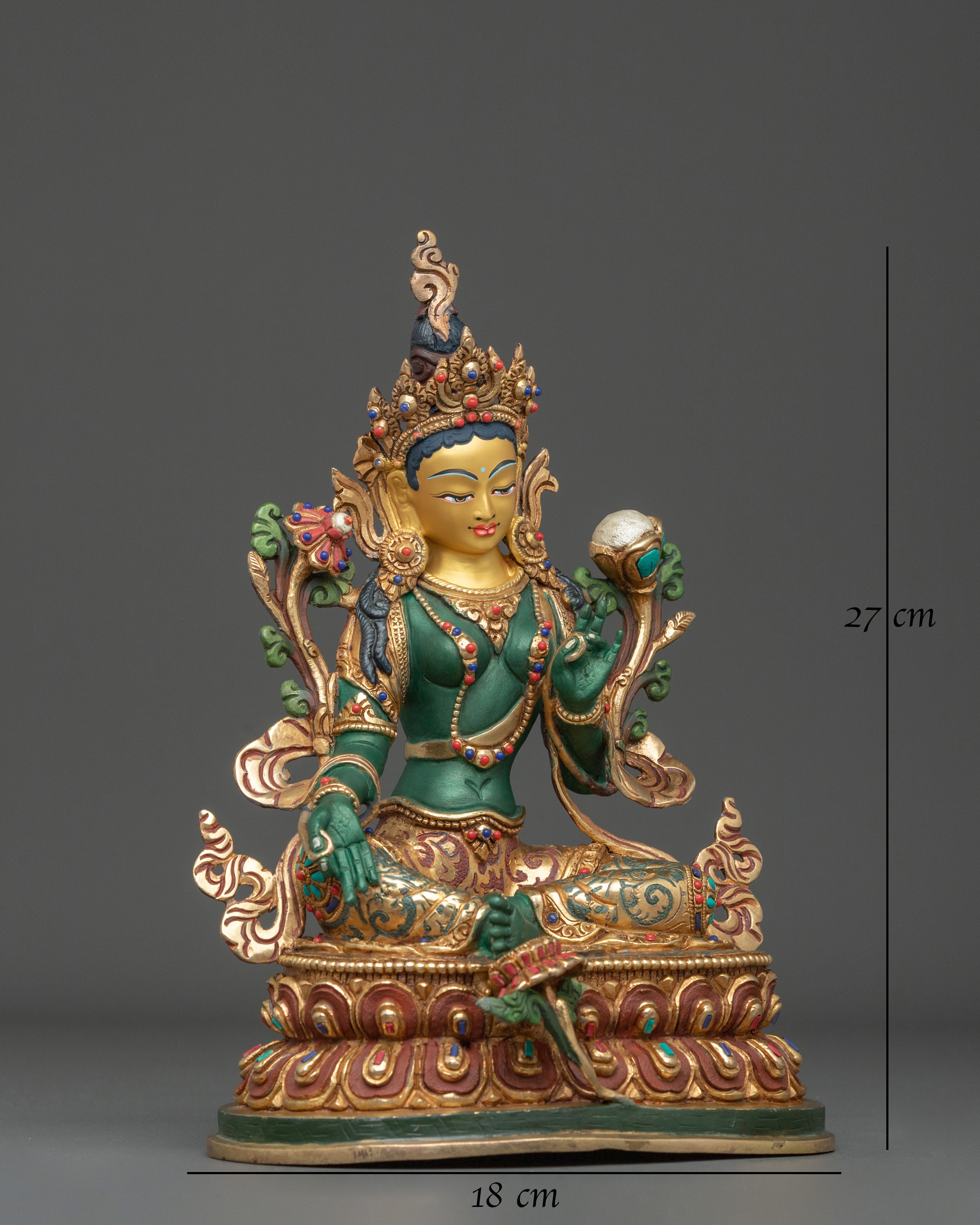 Green Tara Sculpture | Guardian Figurine for Protection