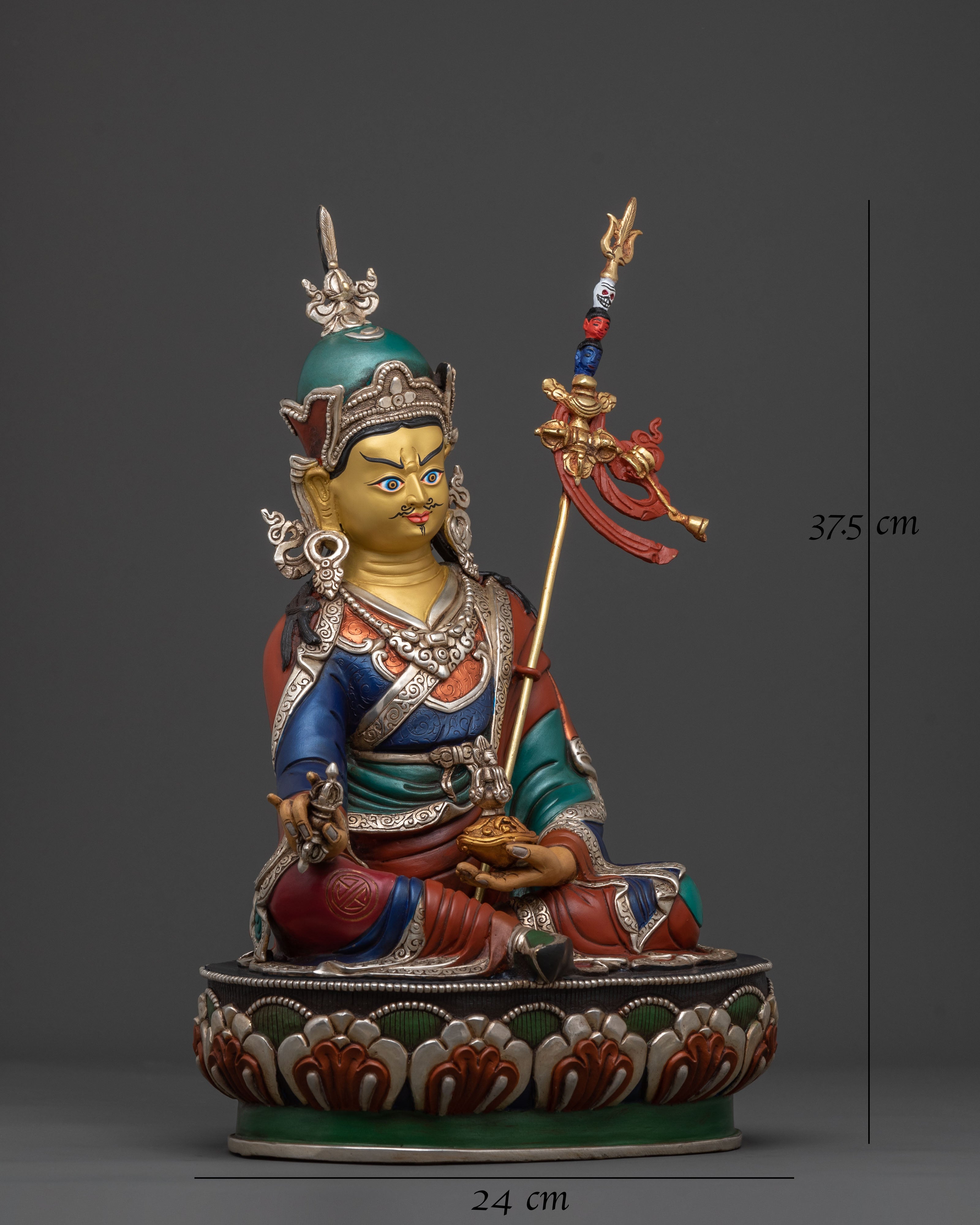 Guru Rinpoche Statue | 24K Gold Gilded Masterpiece