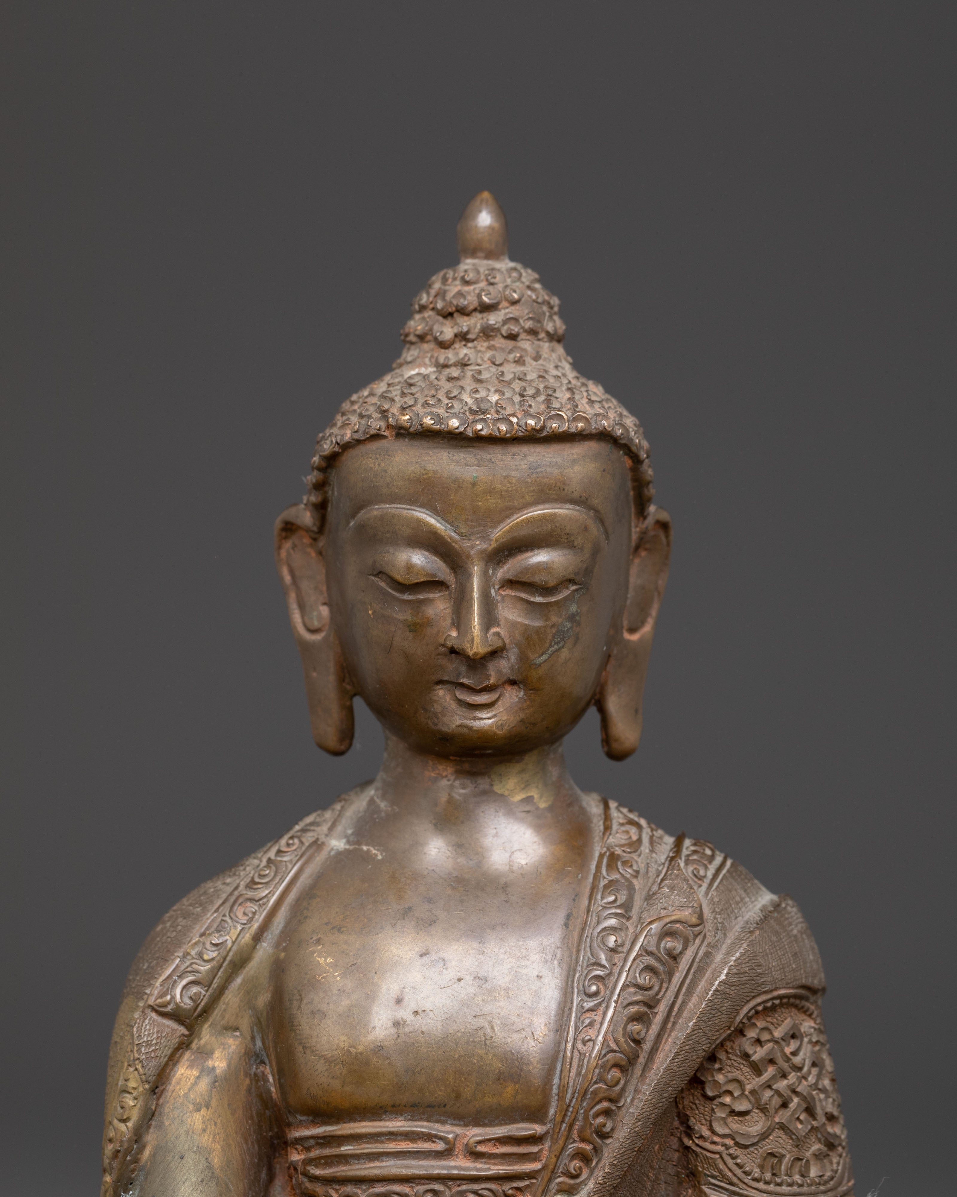 Handcrafted Gautam Buddha Oxidized Copper Statue – Antique Finish