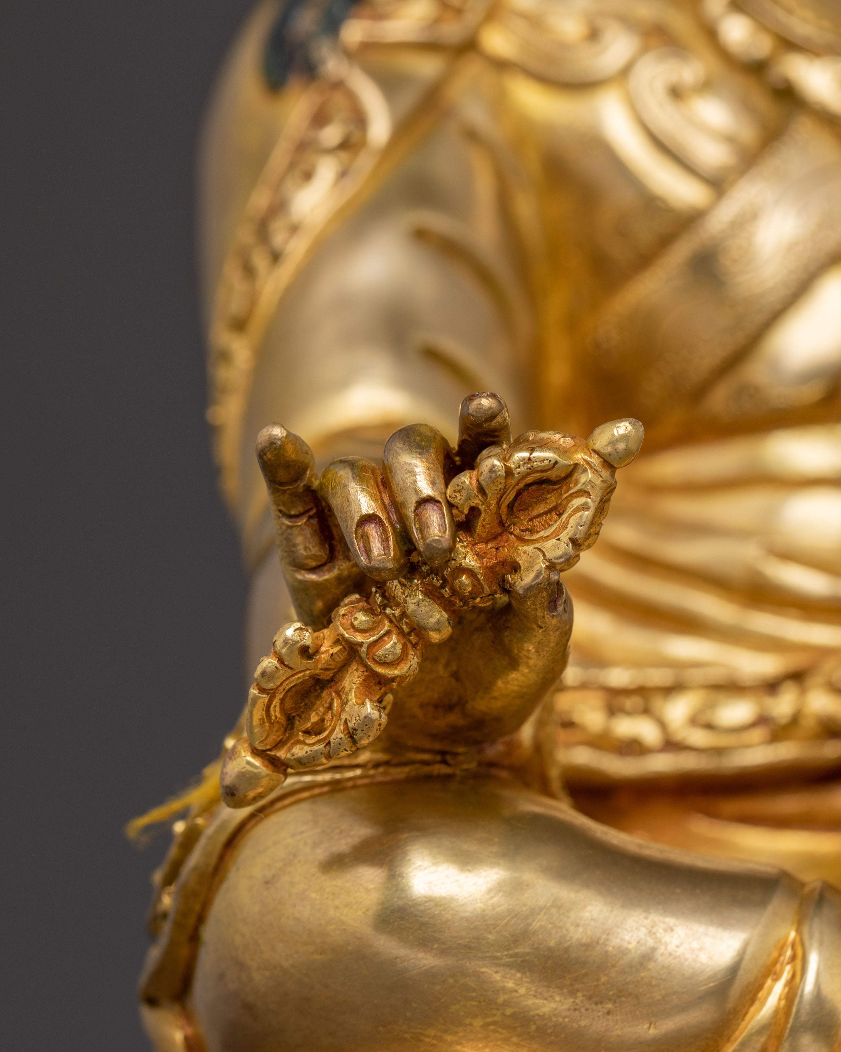Himalayan Golden Guru Rinpoche Statue | A Sacred Legacy in 24K Gold