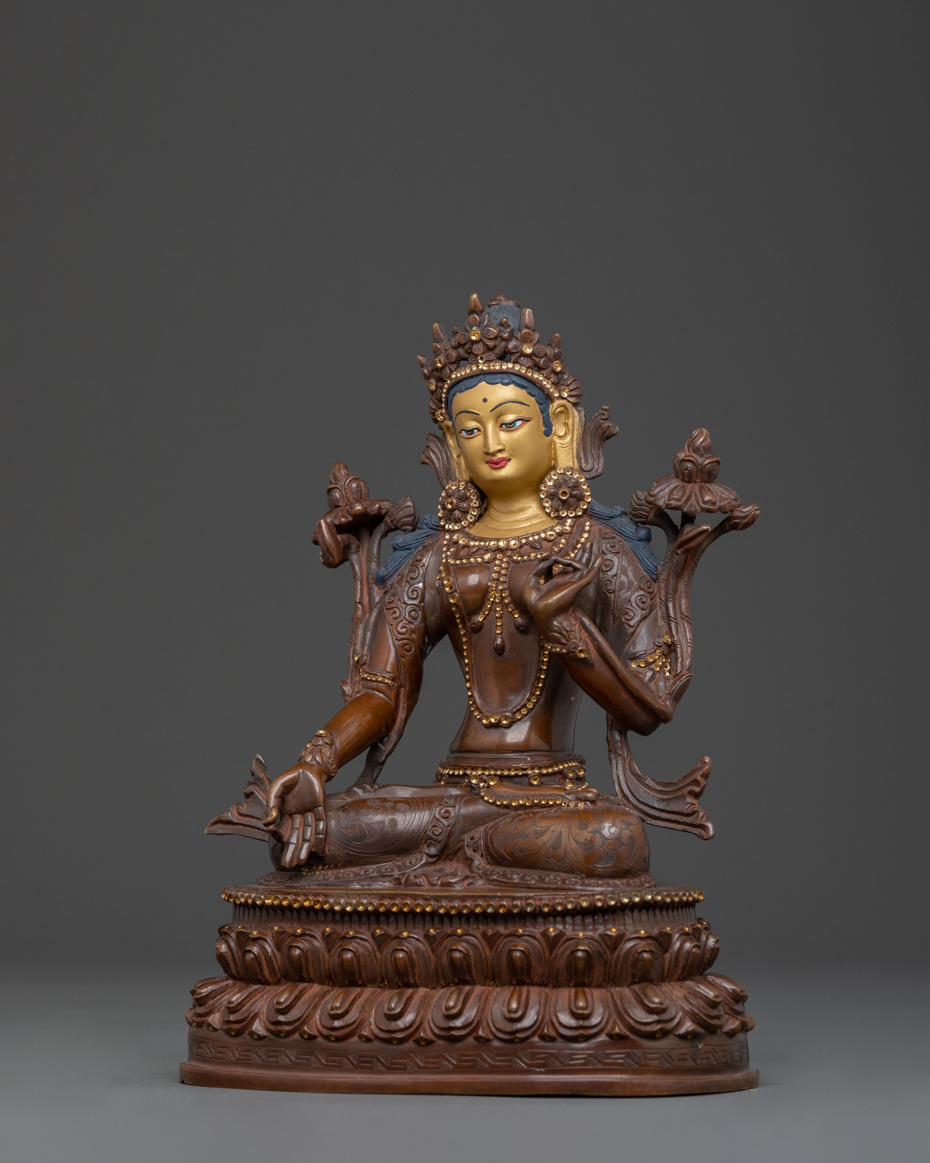 Green Tara Spiritual Statue | Buddhist Altar Sculpture