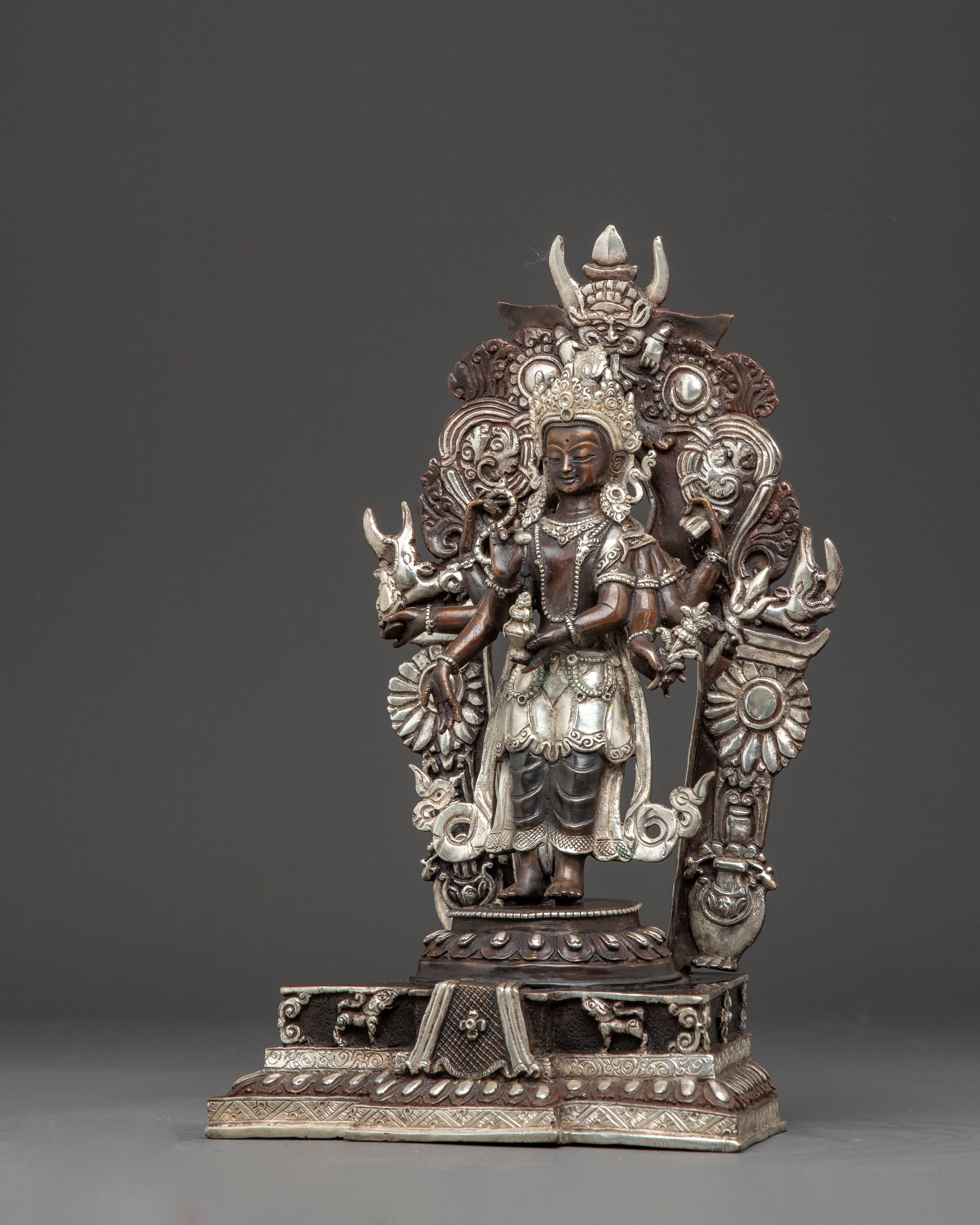 Traditional Oxidized Copper Body Statue of Lokeshwor | Lord of Compassion