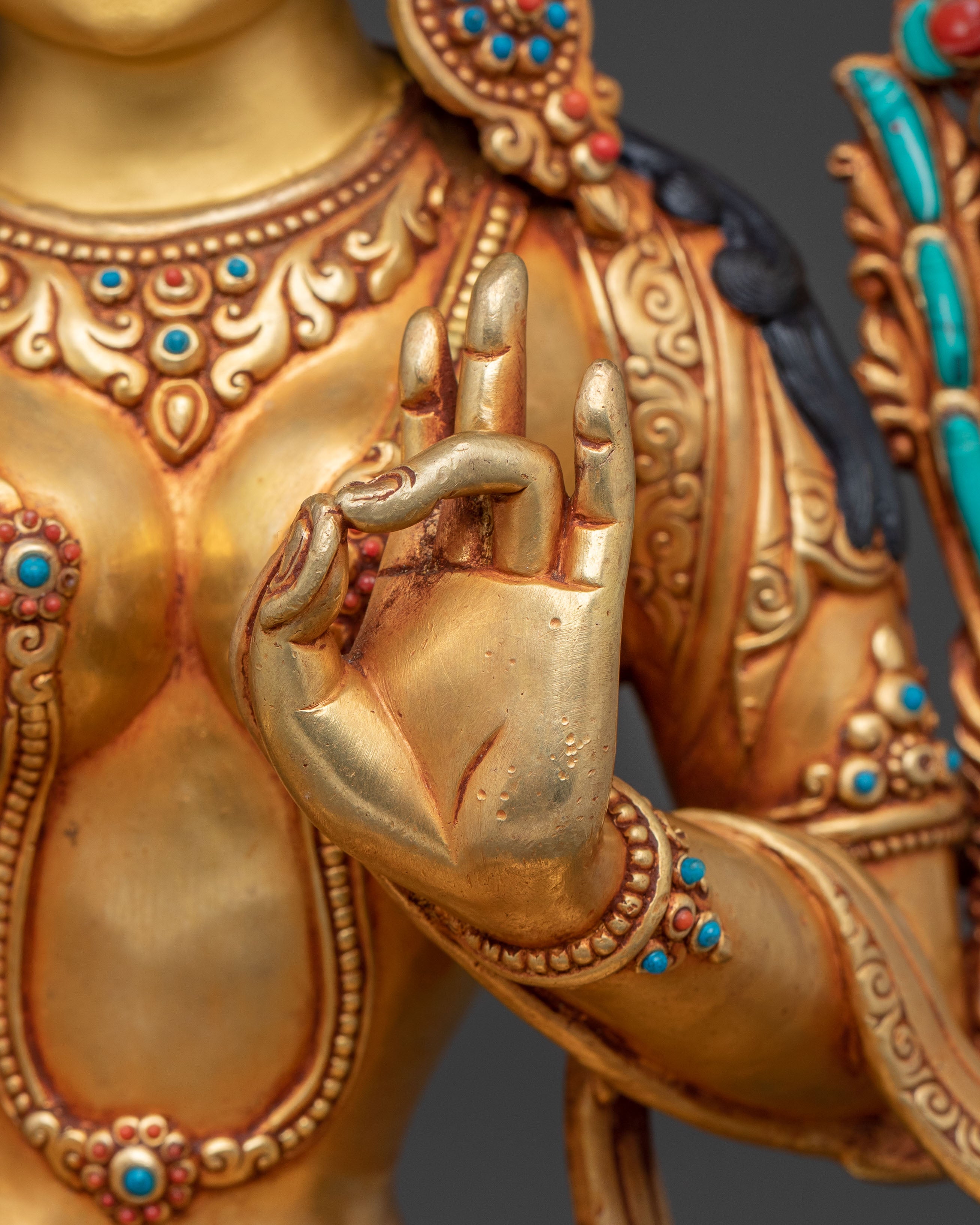 Green Tara Protector Statue | Sacred Sculpture for Spiritual Spaces