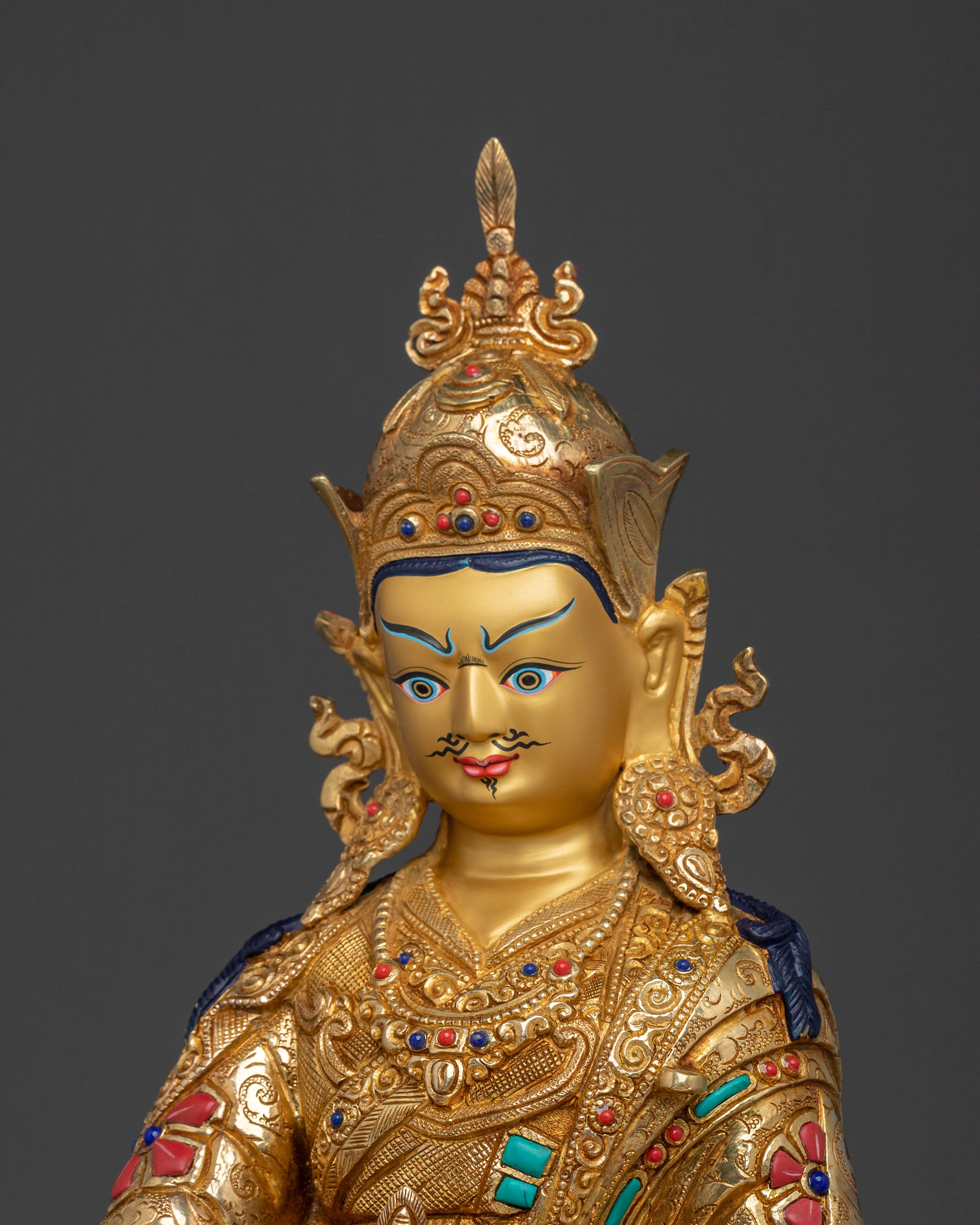 Tibetan Guru Rinpoche Sculpture: Wisdom Figurine