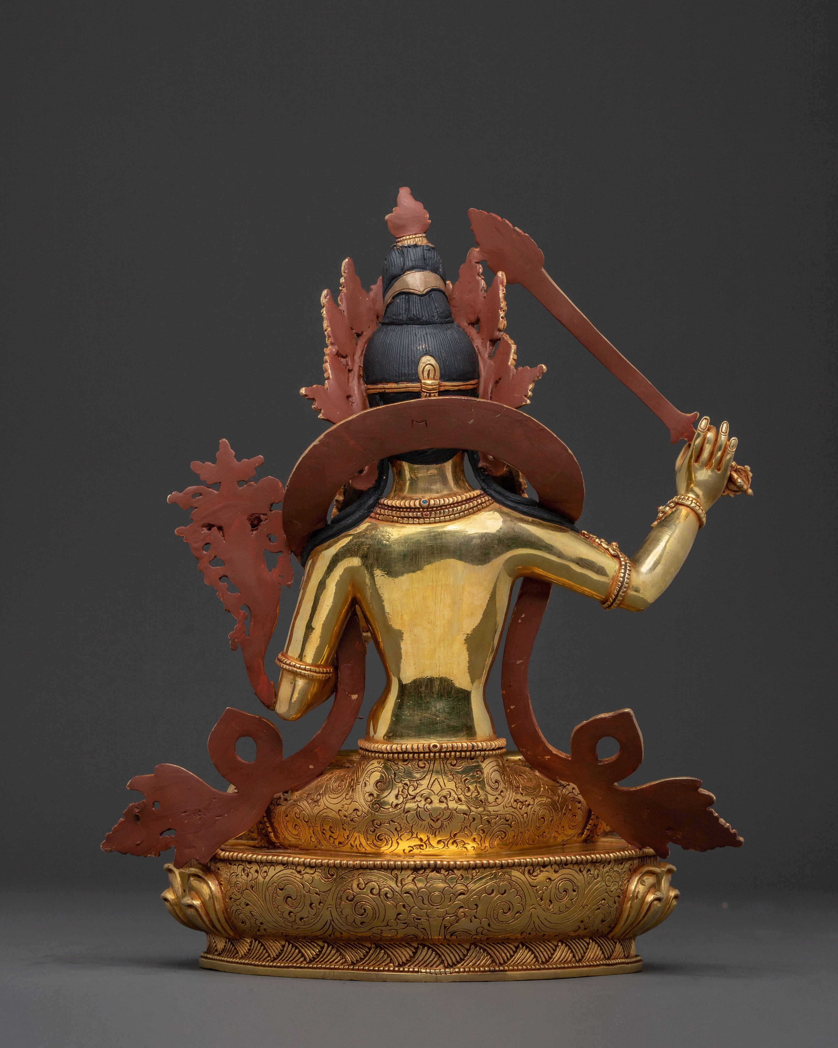 Manjushri Statue | 24K Gold Gilded Wisdom Figurine
