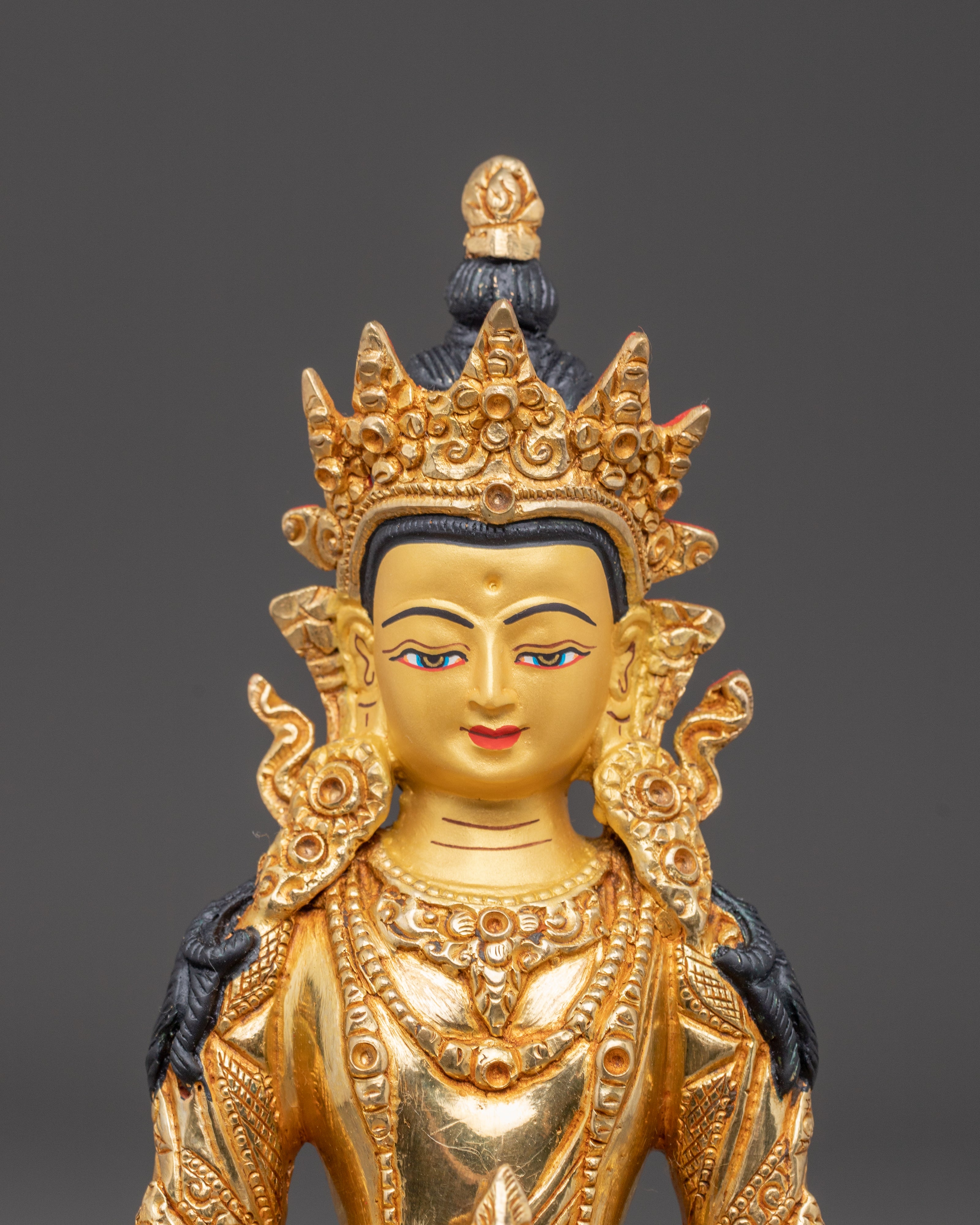 Amitayus Copper Statue Symbolizing Longevity | Handmade in Nepal