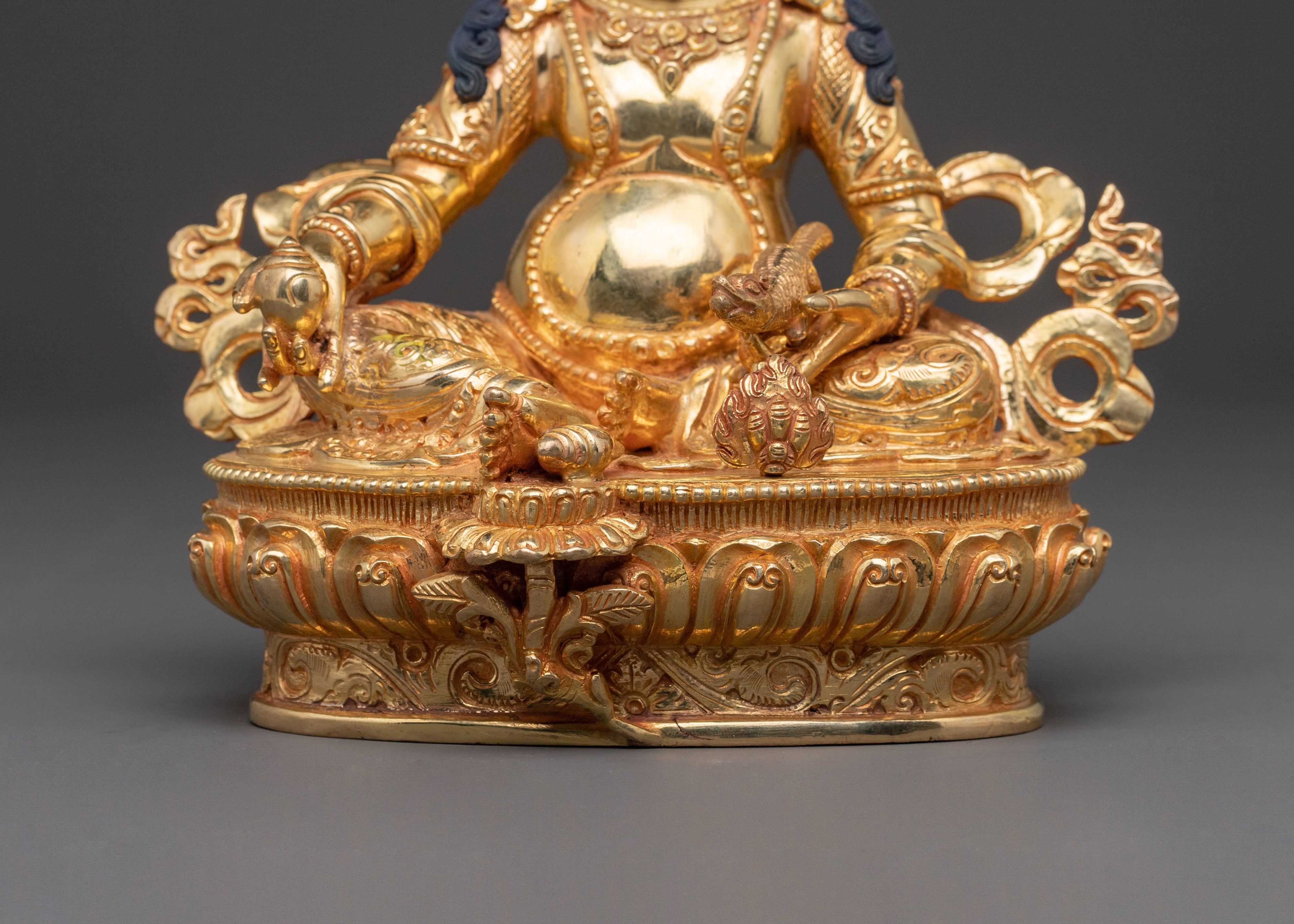 24K Gold Gilded Guardian Dzambhala Prosperity Statue