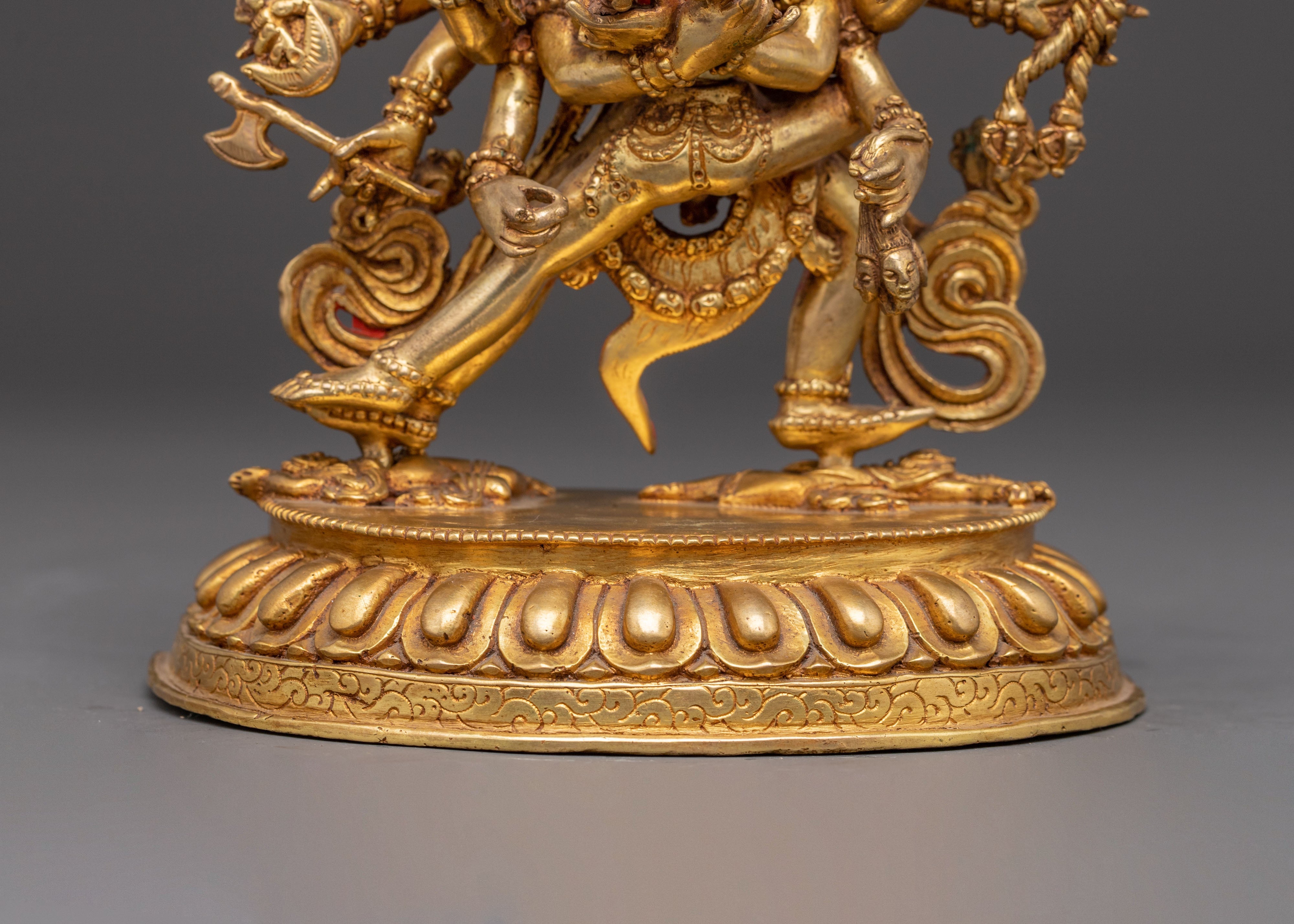 Exquisite 24K Gilded Handmade Chakrasamvara Golden Statue