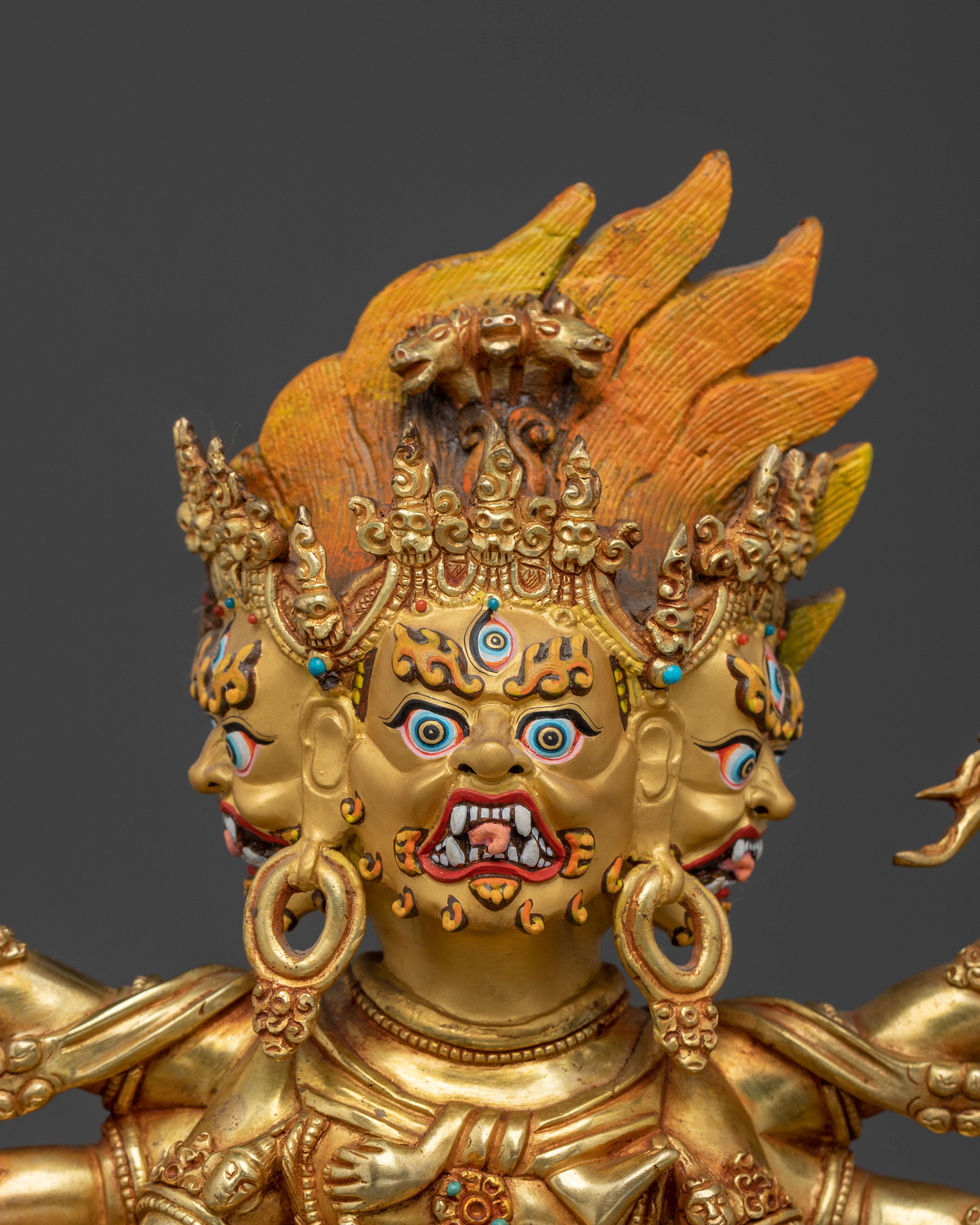Hayagriva Sculpture: Fierce Protector in 24K Gold