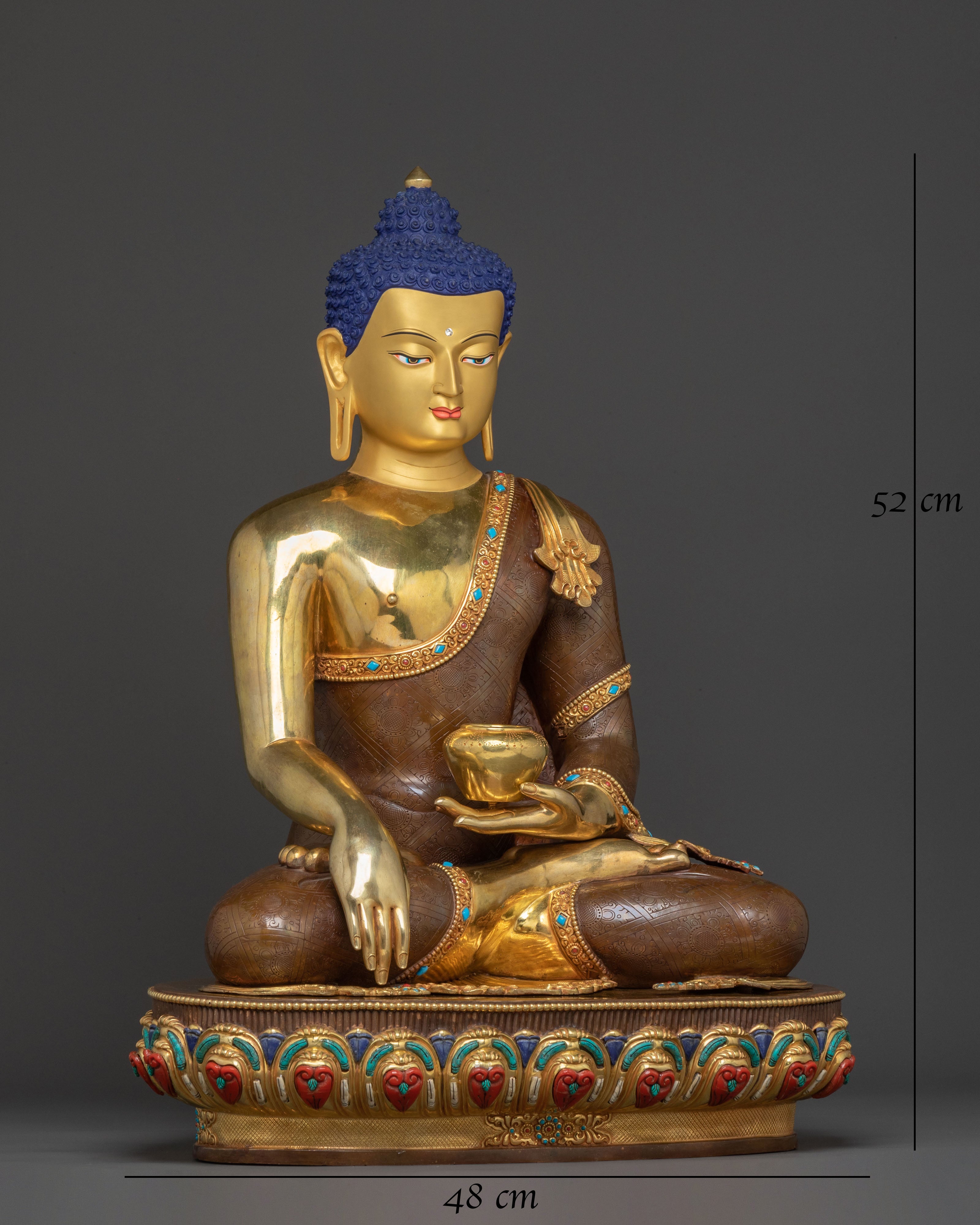Shakyamuni Buddha: 24K Gold Gilded Statue