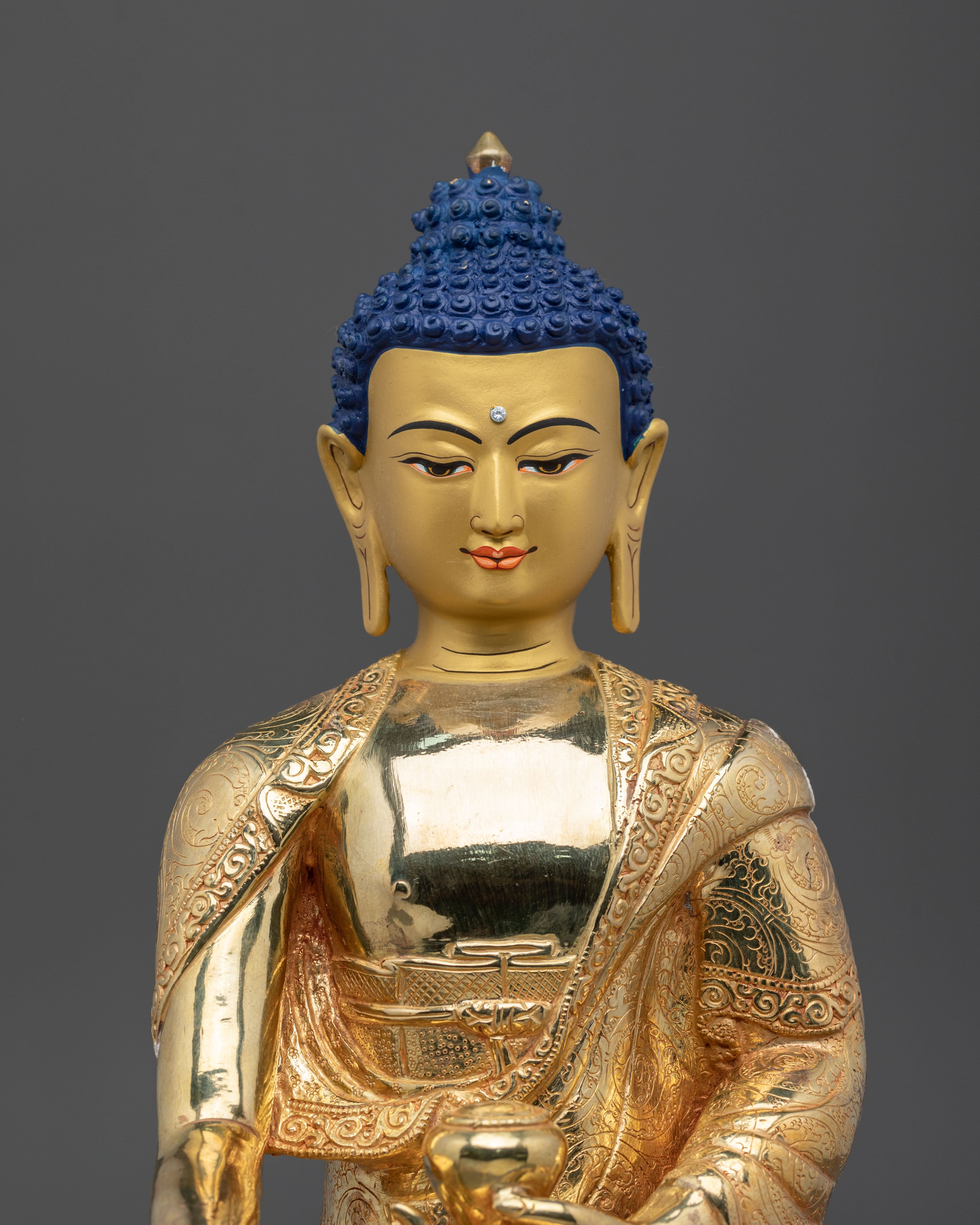 Shakyamuni Buddha Sculpture | Handmade Golden Figurine