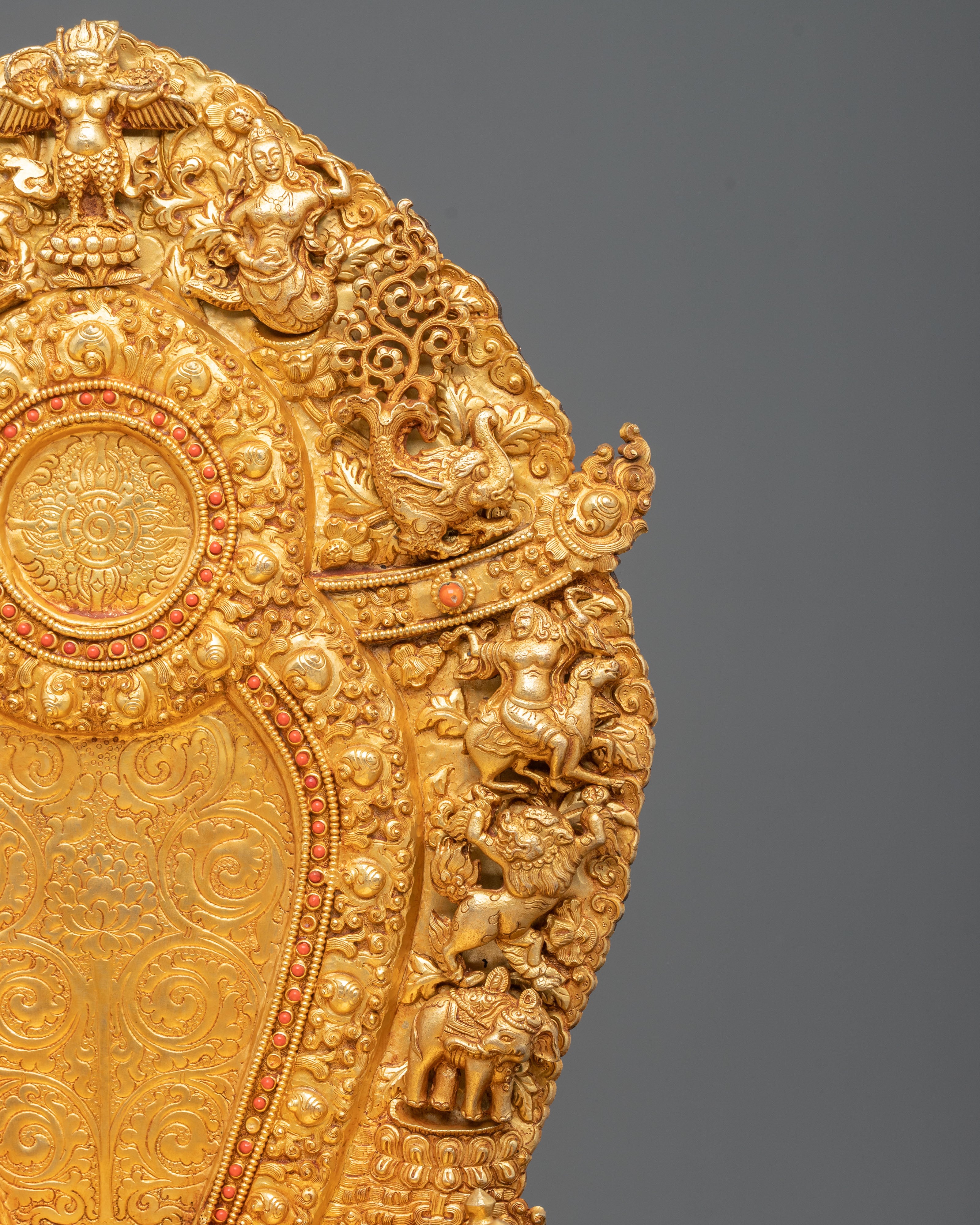 Sacred Throne – 24K Gold Gilded Copper Stature