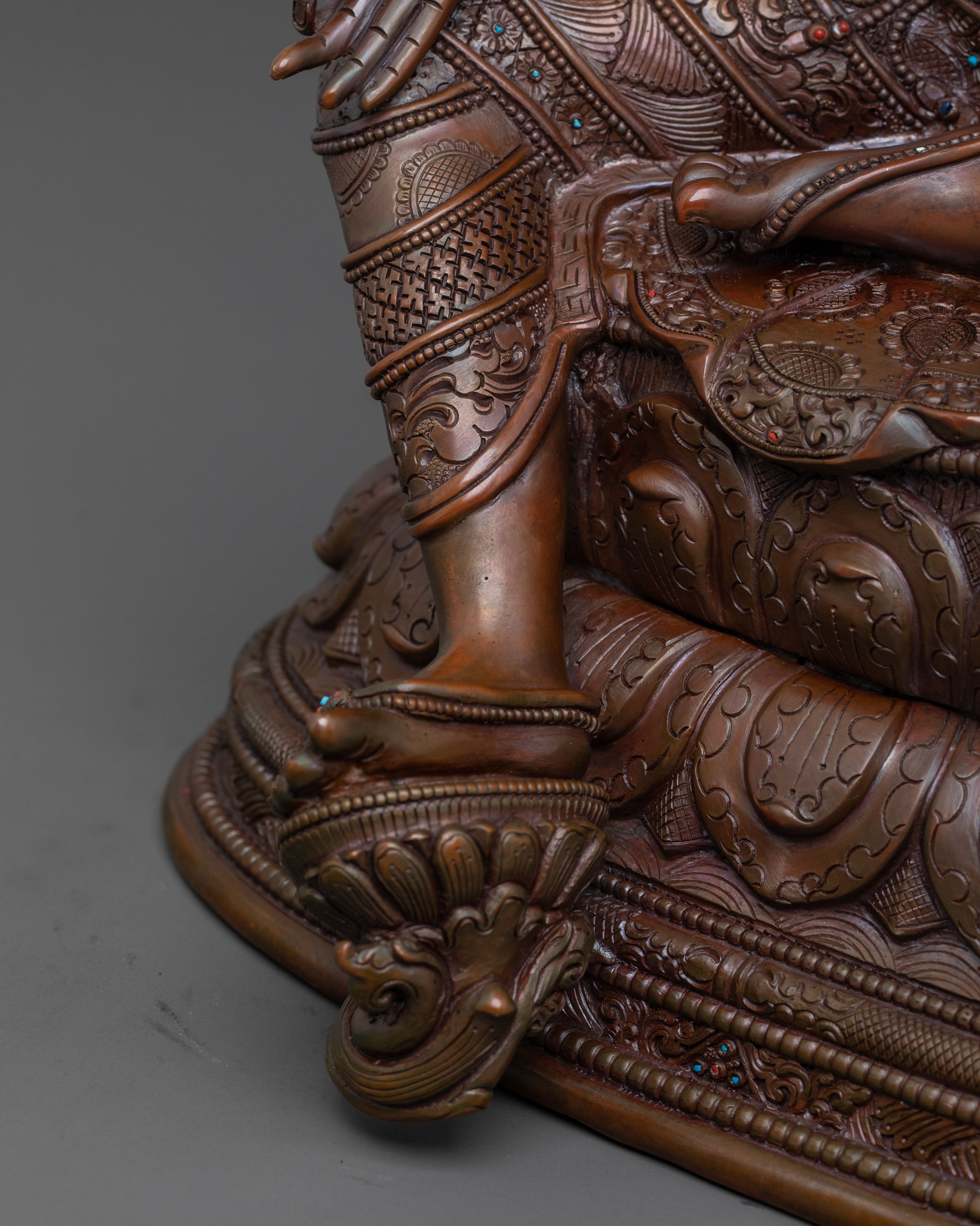 Mother Green Tara Oxidized Copper Statue