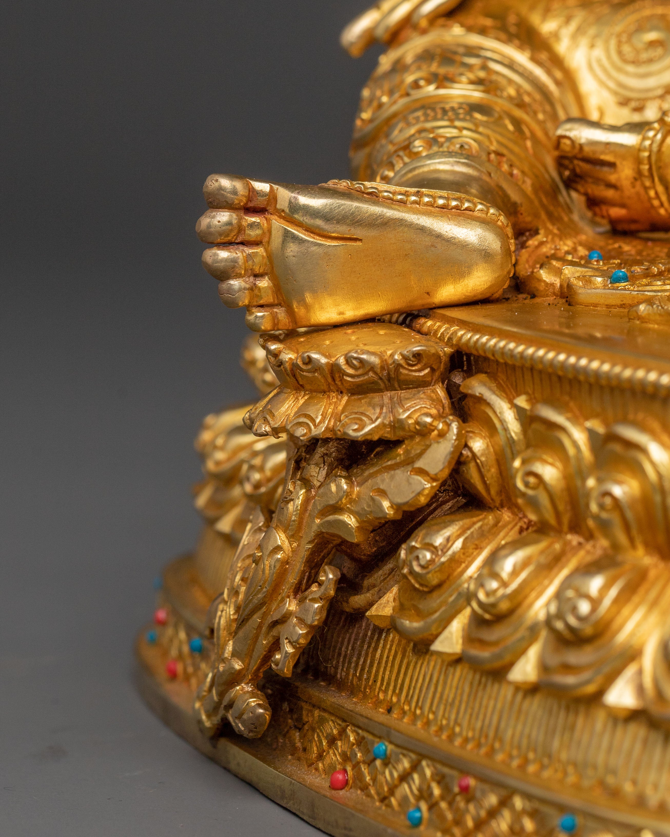 Green Tara Sacred Blessing Statue - Handcrafted 24K Gilded