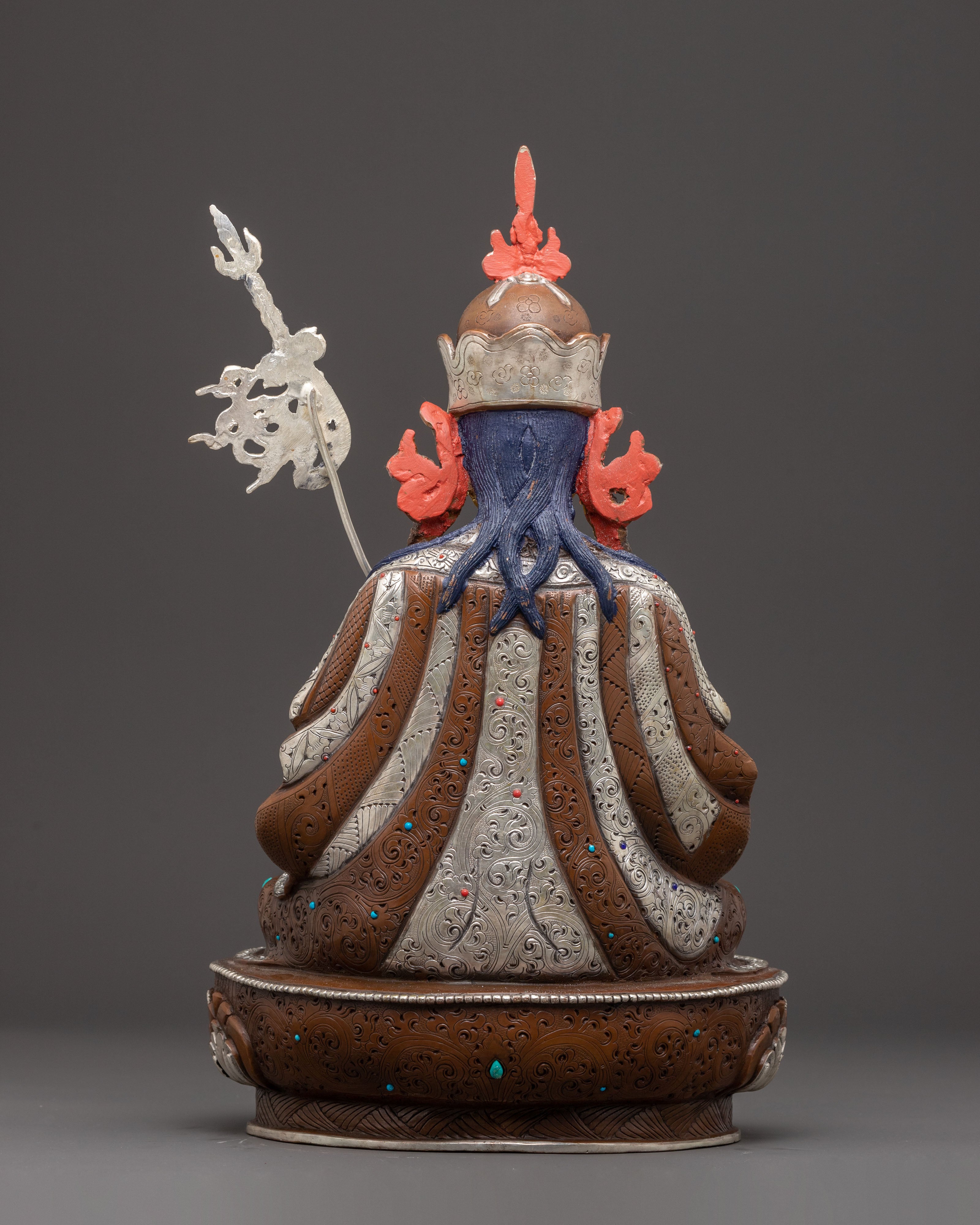 Oxidized Copper Statue of Guru Tsoyke Dorje | Traditional Artwork