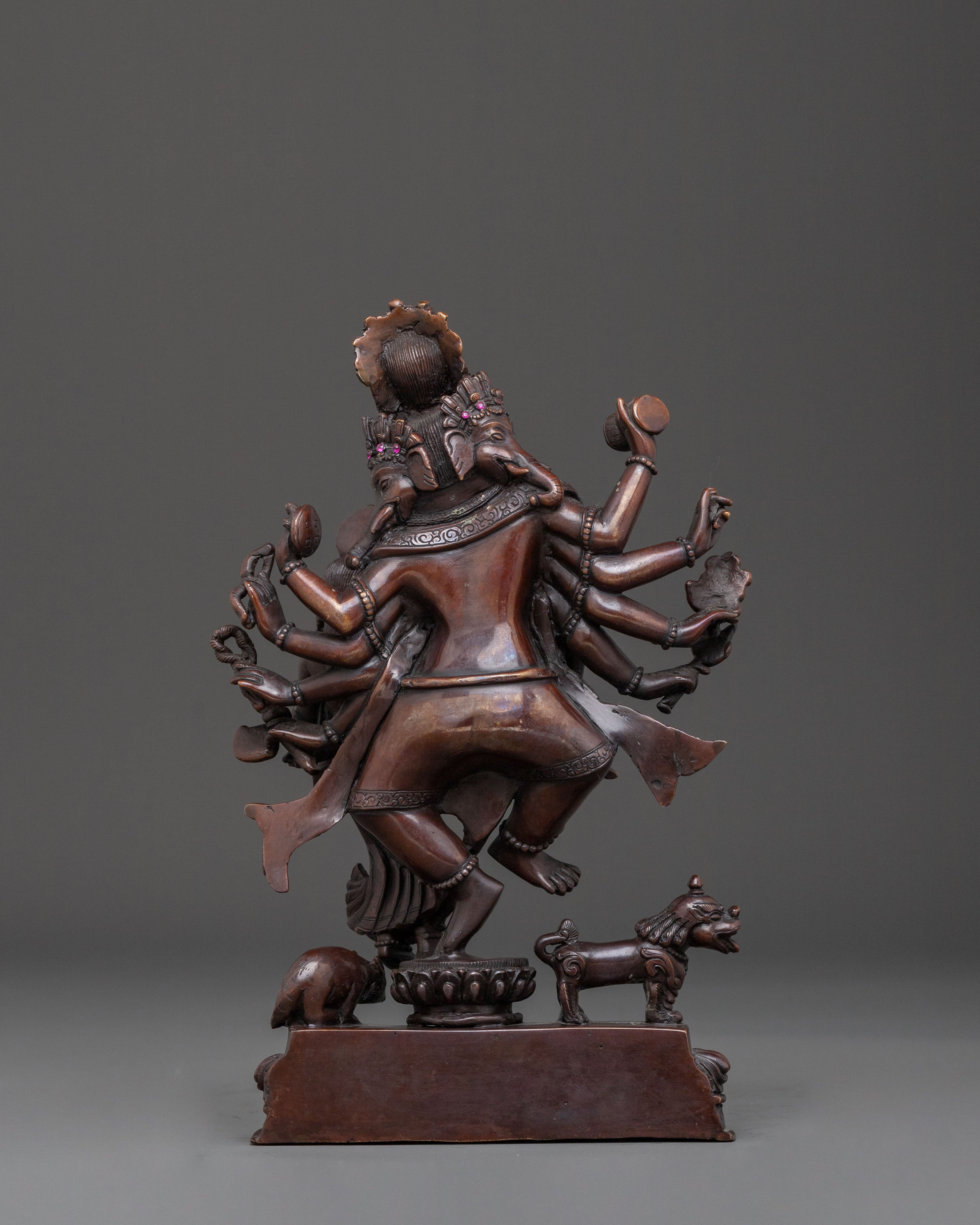Ganesha Elephant God Statue | Oxidized Copper Figure