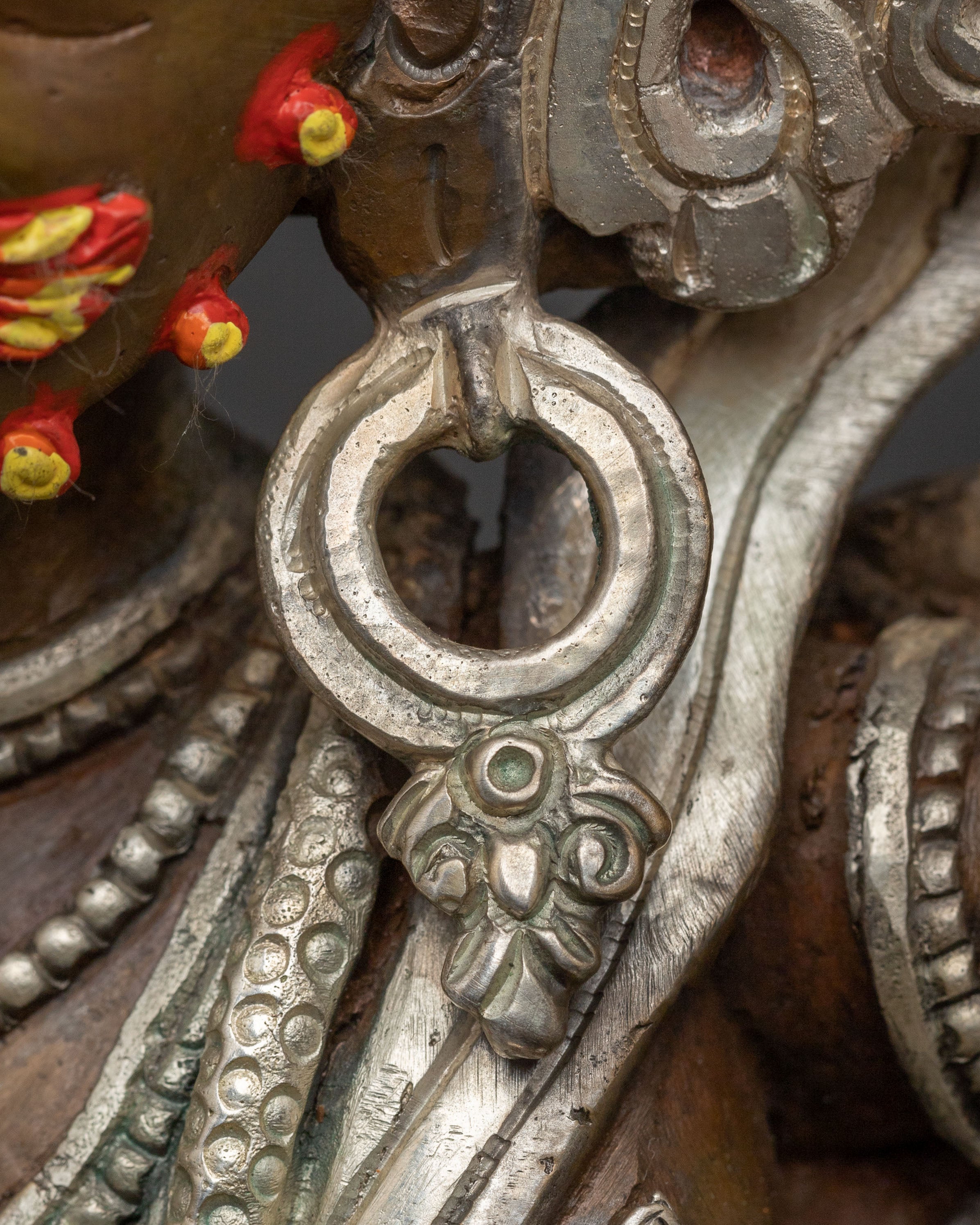 Six Armed Mahakala Statue | Oxidized Copper Protector