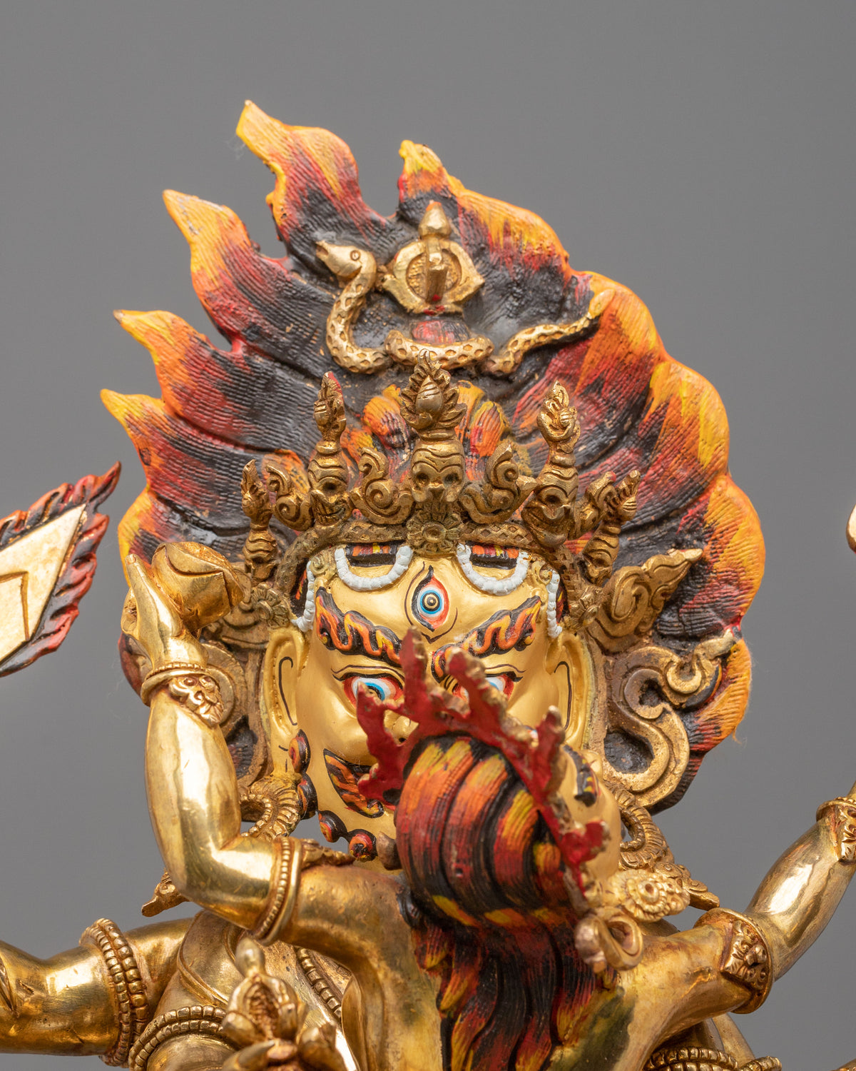 Chaturbhuja Mahakala Copper Sculpture