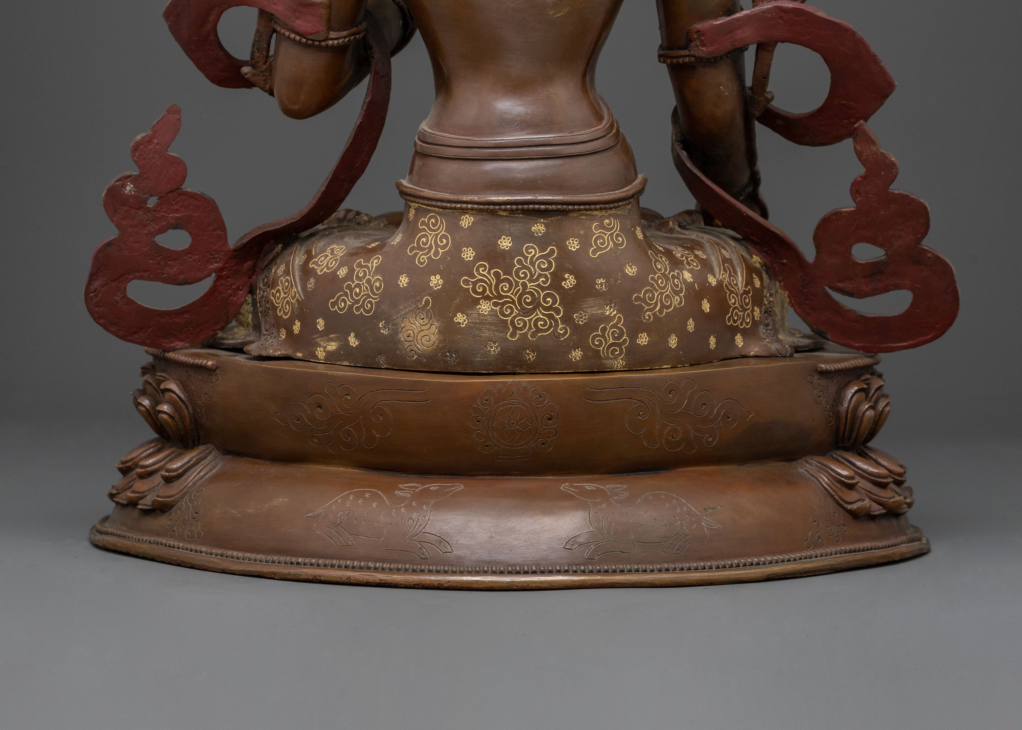 White Tara Oxidized Copper Statue | Long Life Icon
