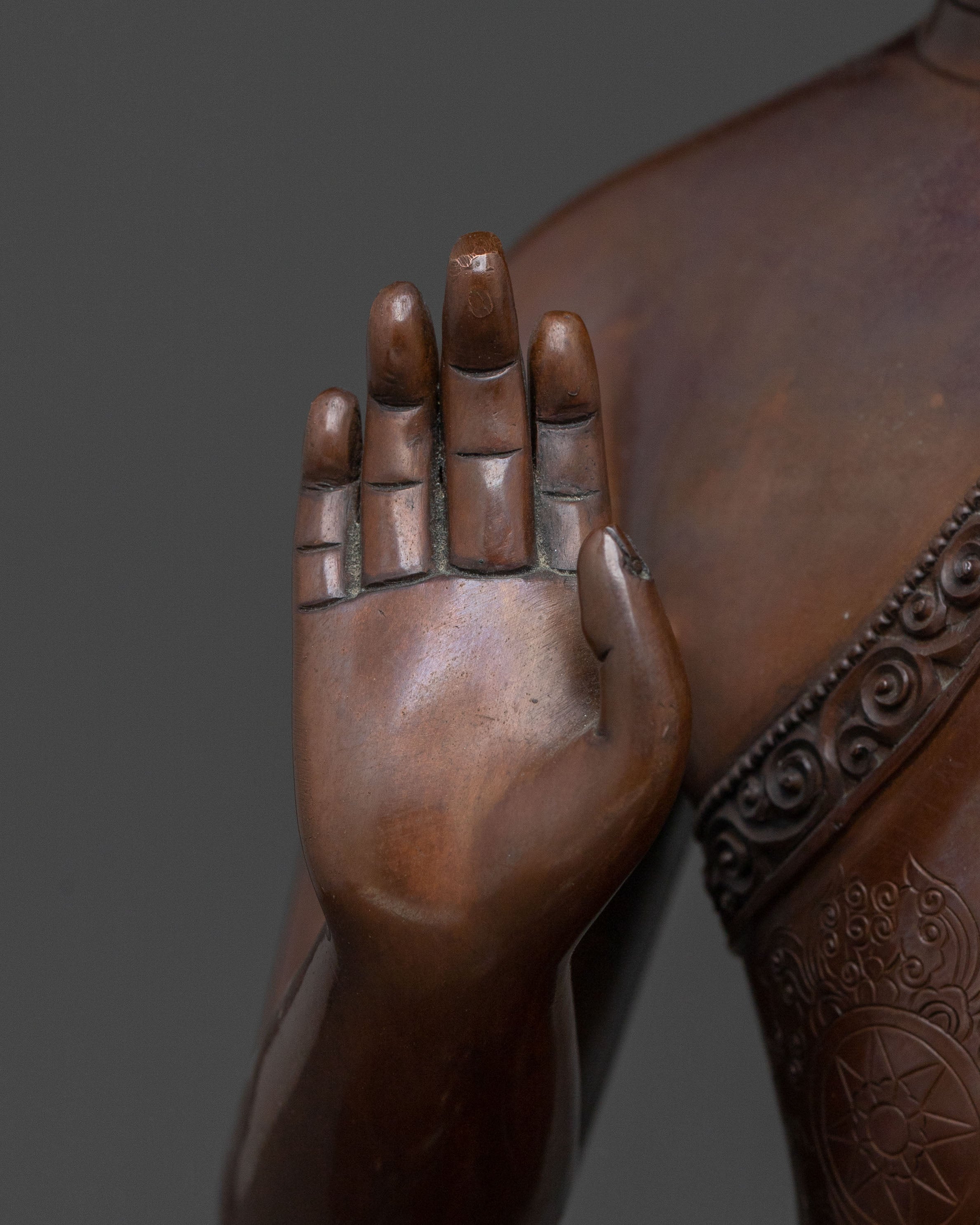 Amogasiddhi Wisdom Buddha | Oxidized Copper Statue