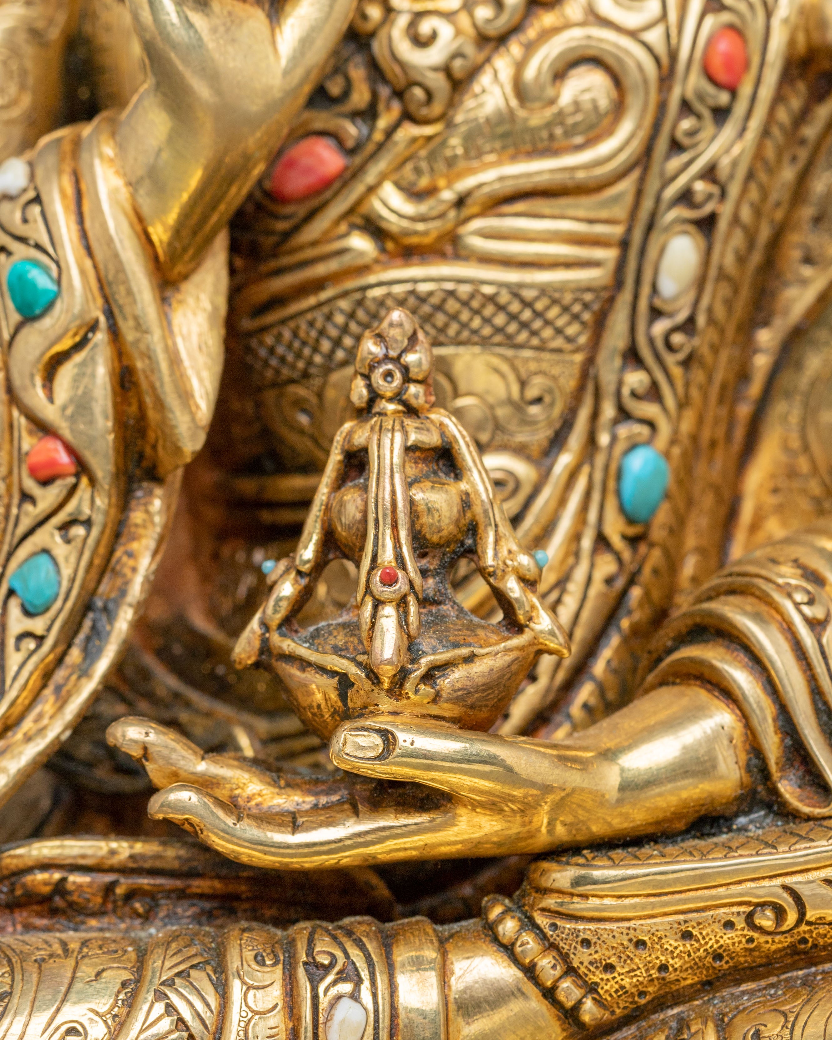 Golden Statue of Guru Set | Himalayan Spiritual Masters