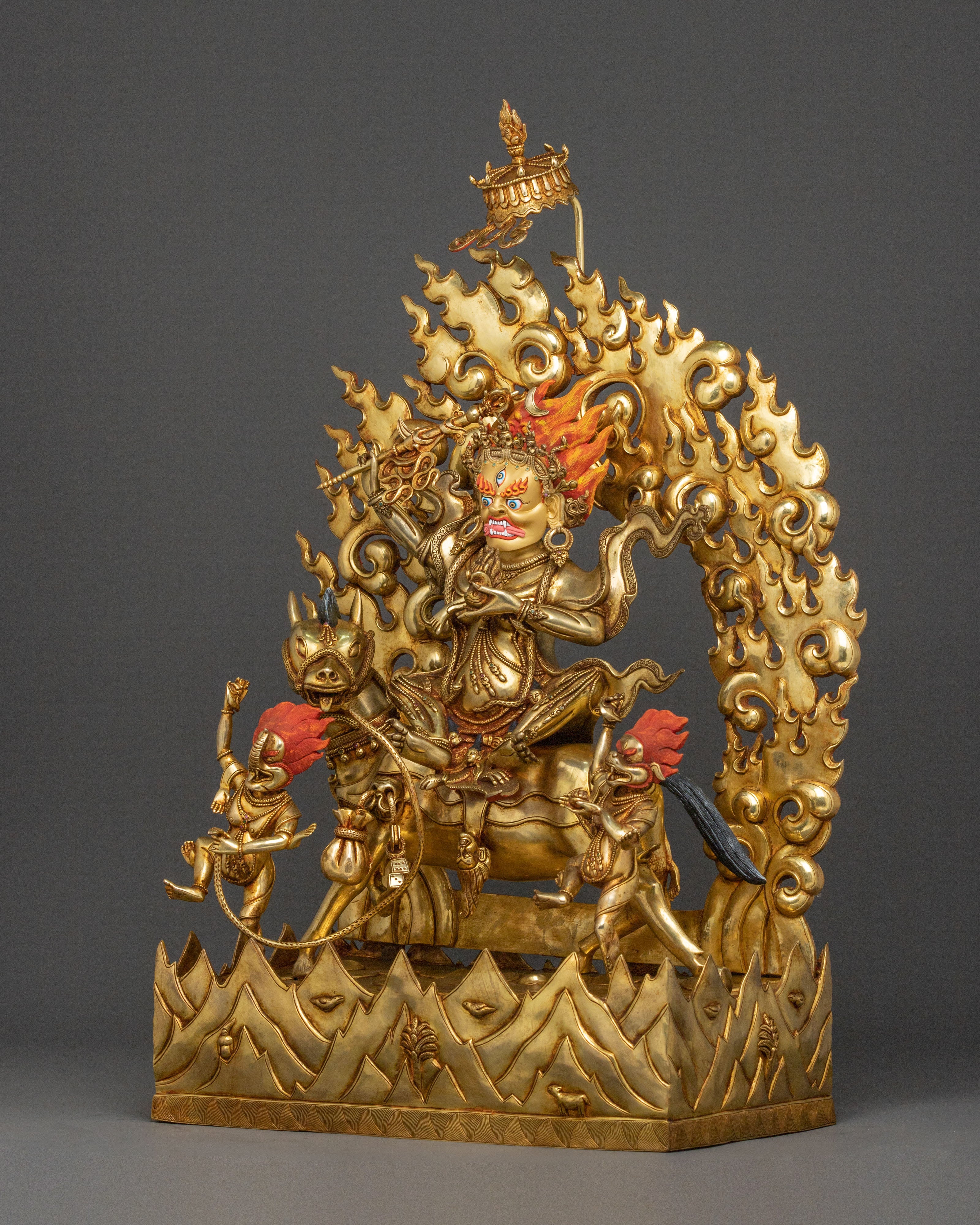 Palden Lhamo Wrathful Figure: Masterfully Gilded Protector