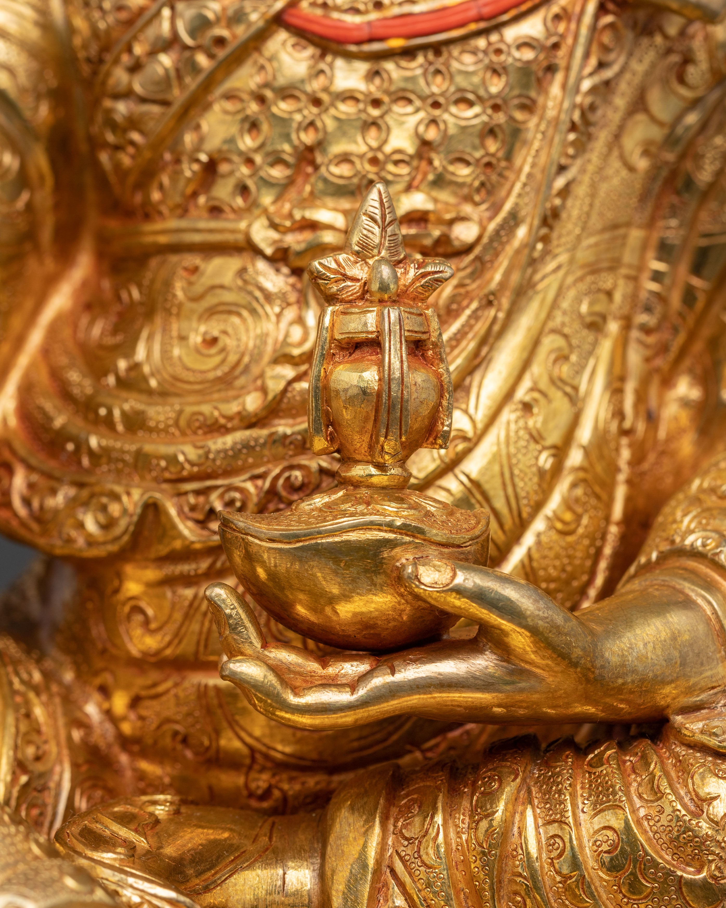 Handmade Golden Guru Rinpoche Statue | Precious Guru Padmasambhava