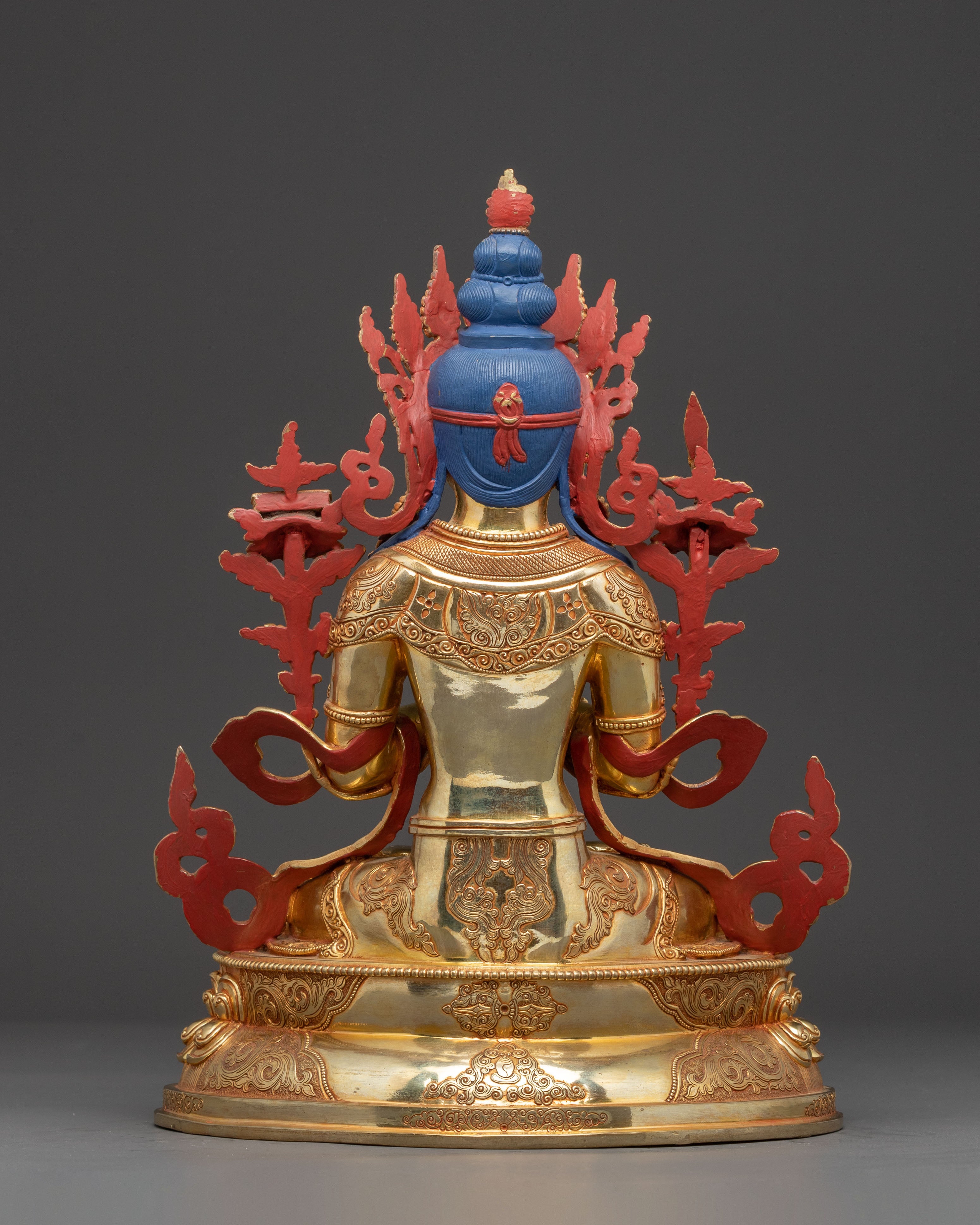 Bodhisattva Tikshna Manjushri Golden Statue | Traditional Himalayan Sculpture