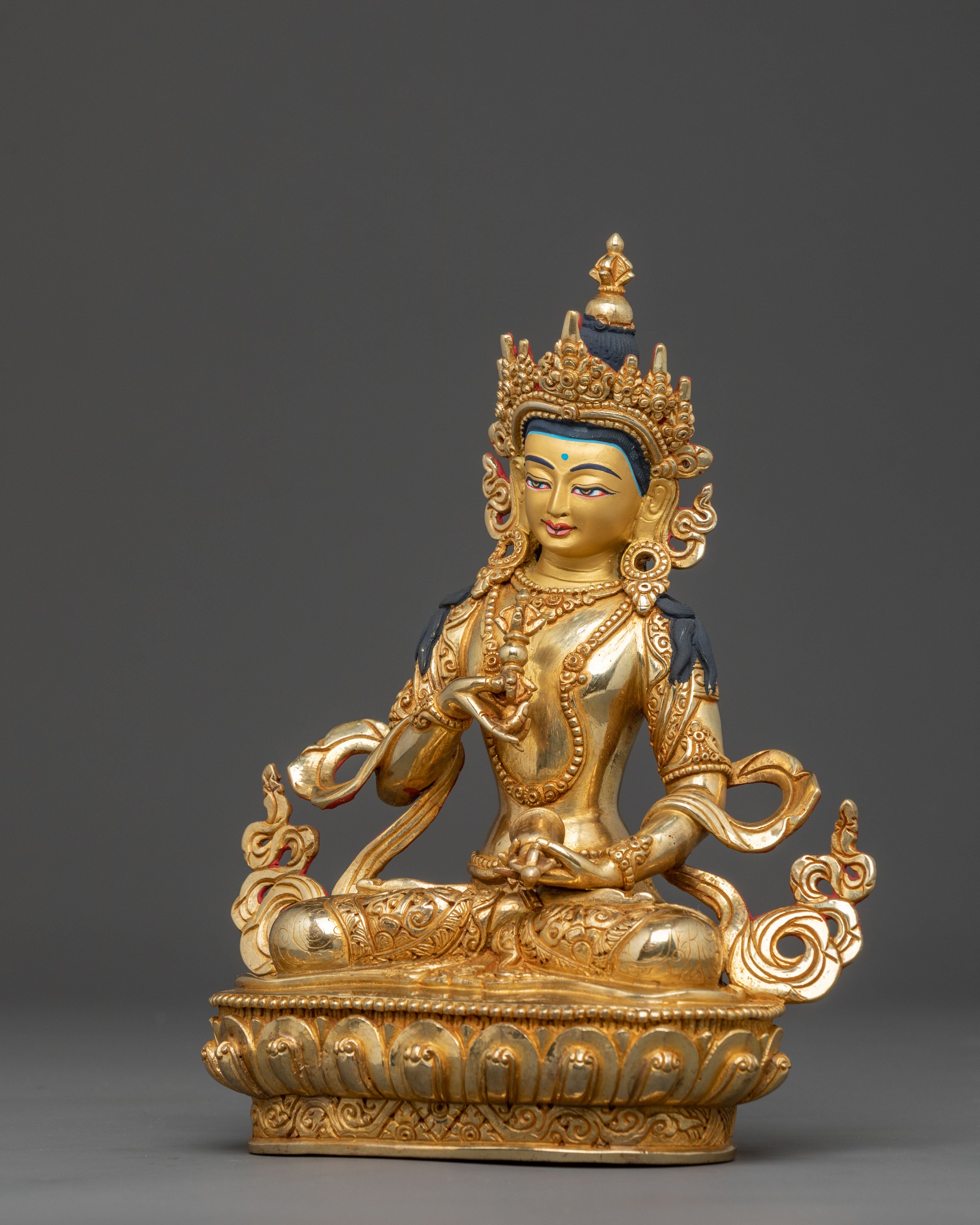 Sacred Vajrasattva 24K Gold Gilded Meditation Statue