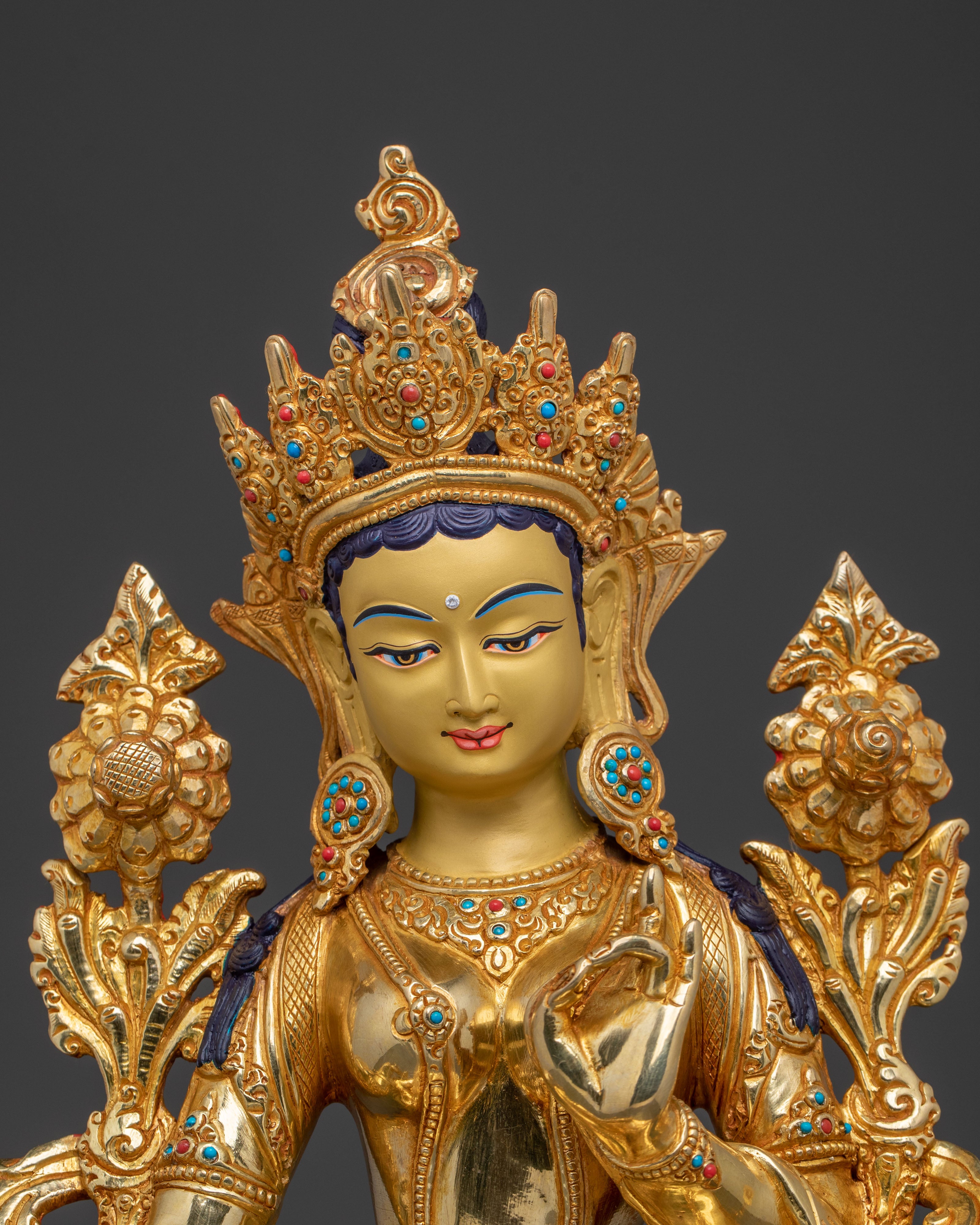 Green Tara Guardian Statue | Himalayan Buddhist Sculpture