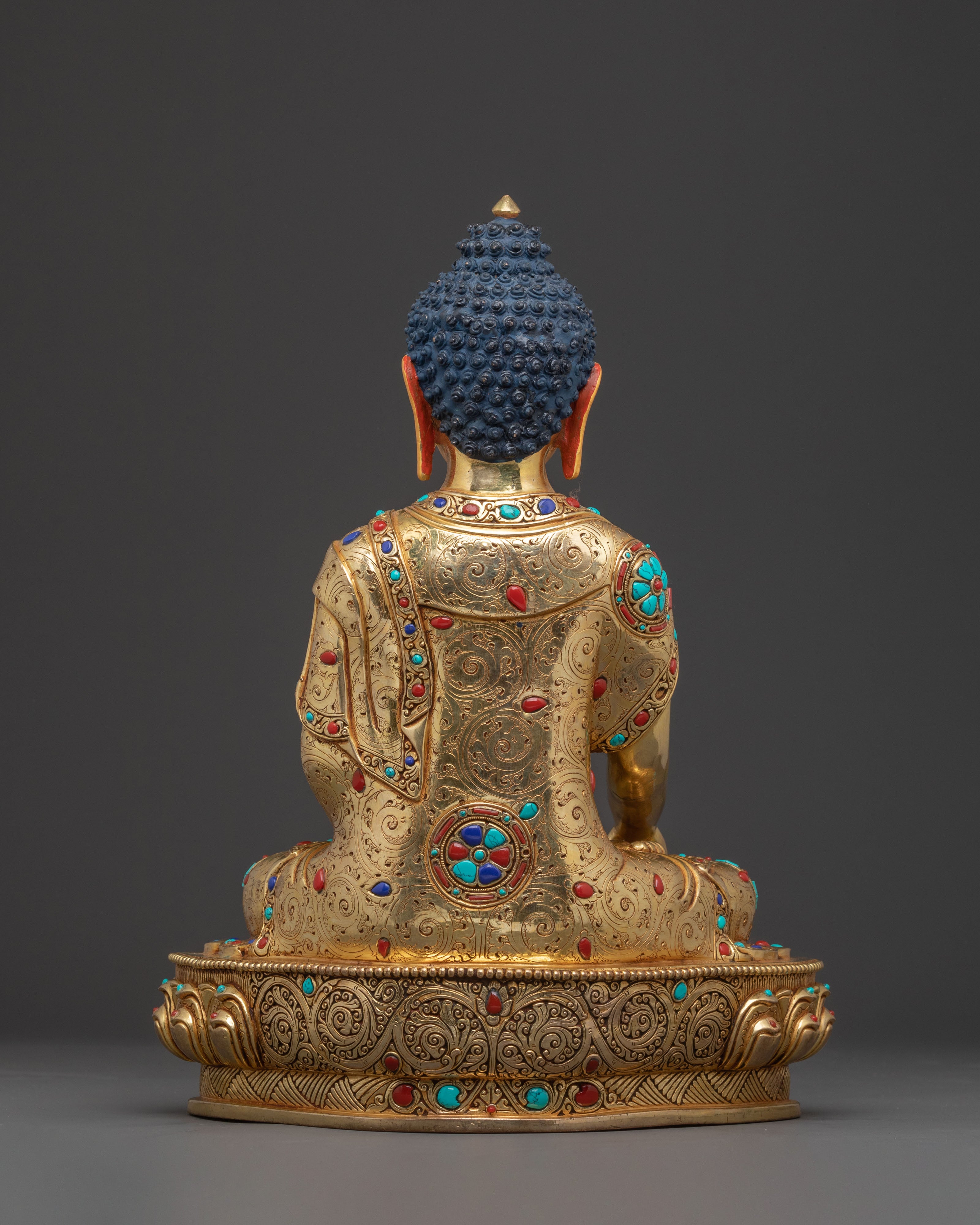 Shakyamuni BuddhaStatue with Handcarved Gemstones