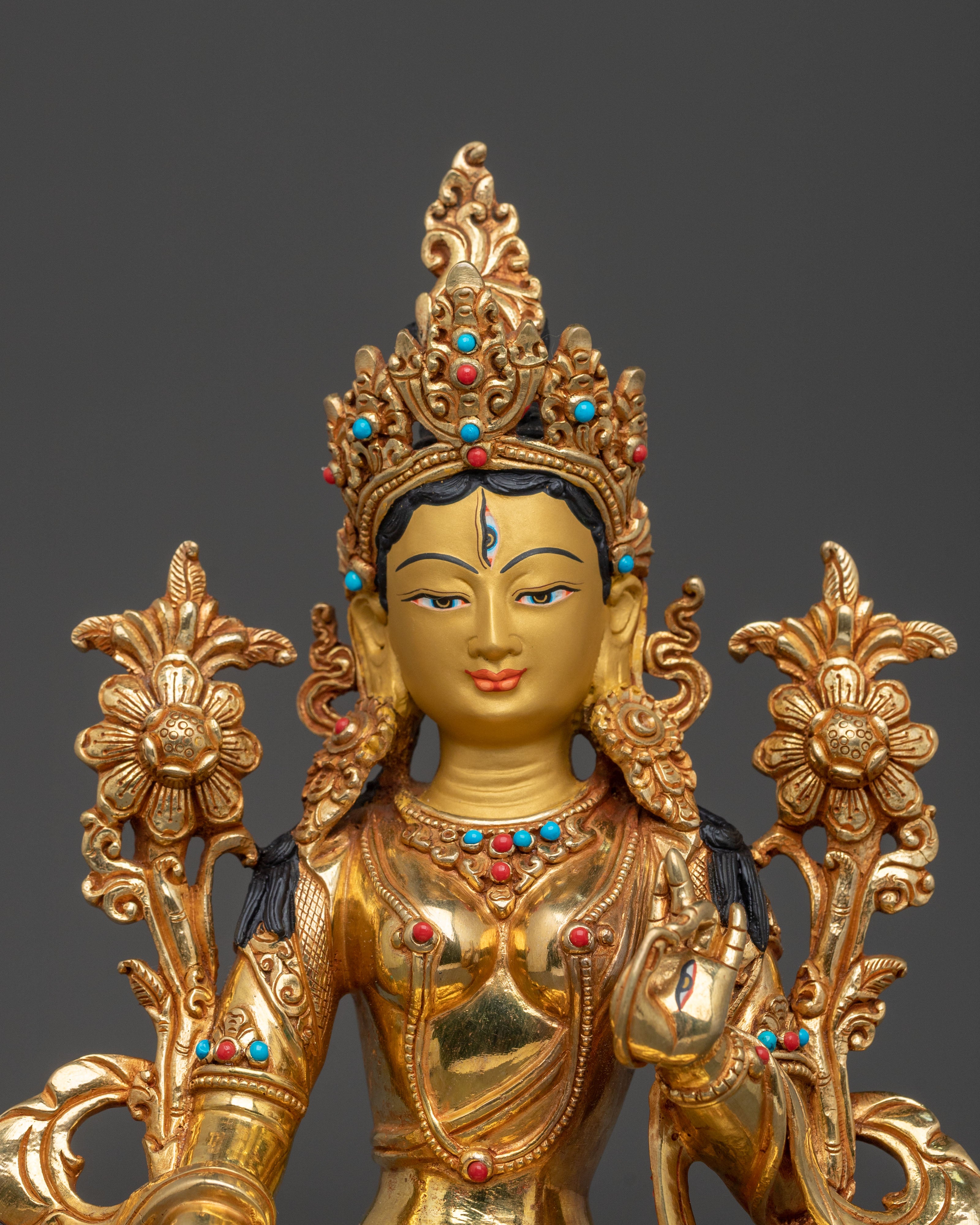 White Tara Sculpture | Tibetan Buddhist Goddess