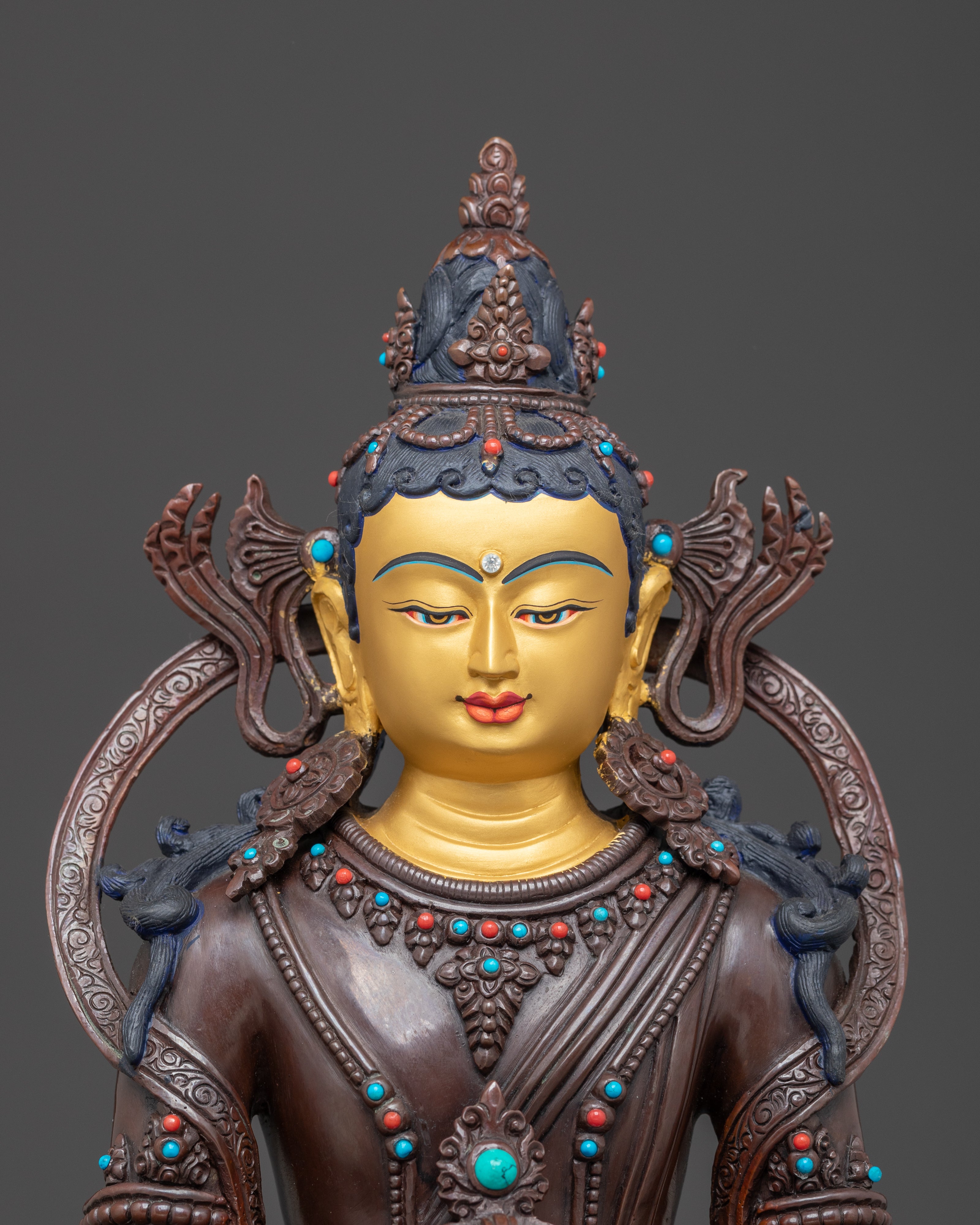 Handcrafted Copper Statue of Bodhisattva Amitayus | Buddha of Longevity