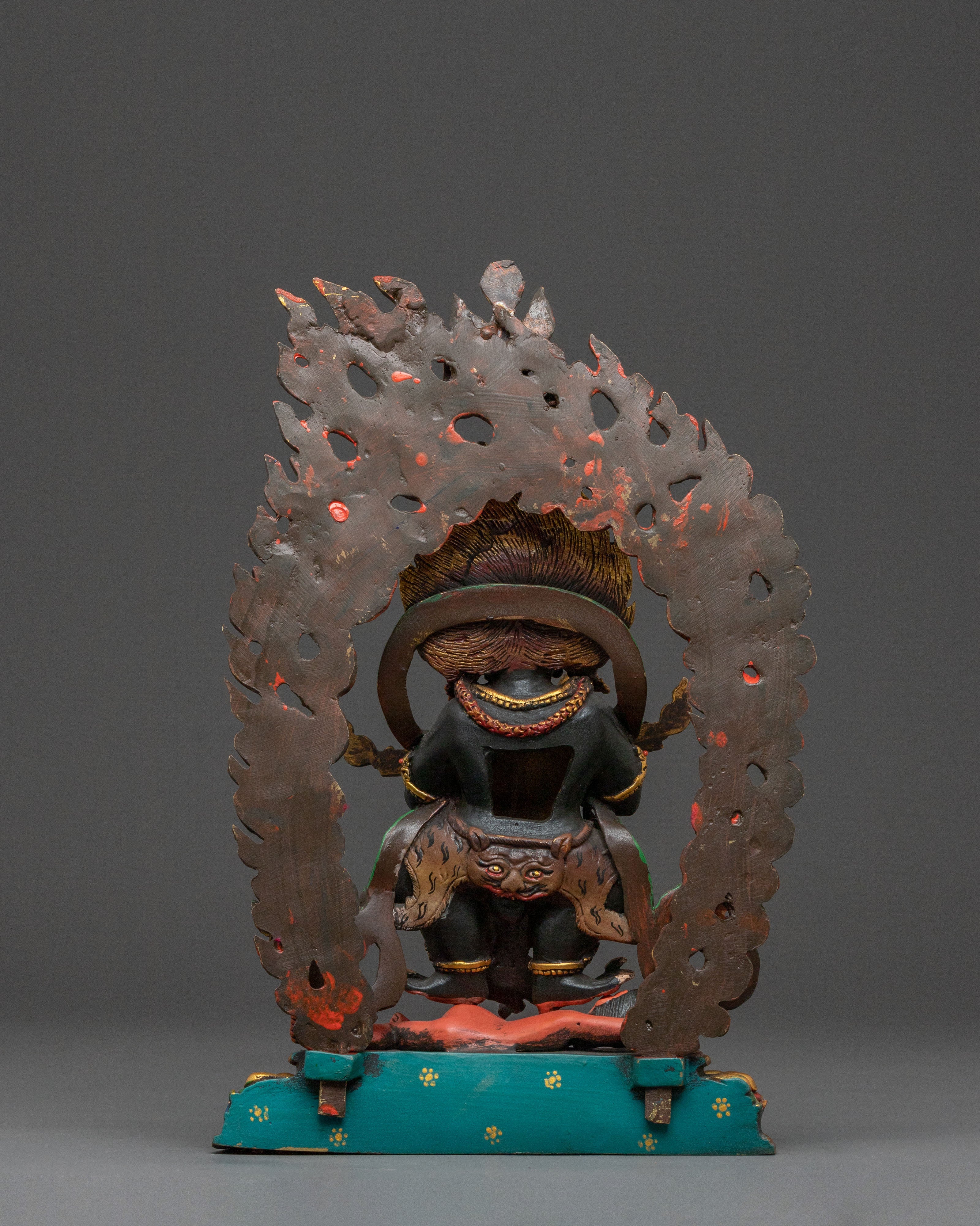 Sakya Mahakala Protection Statue – Hand-Gilded Copper Art