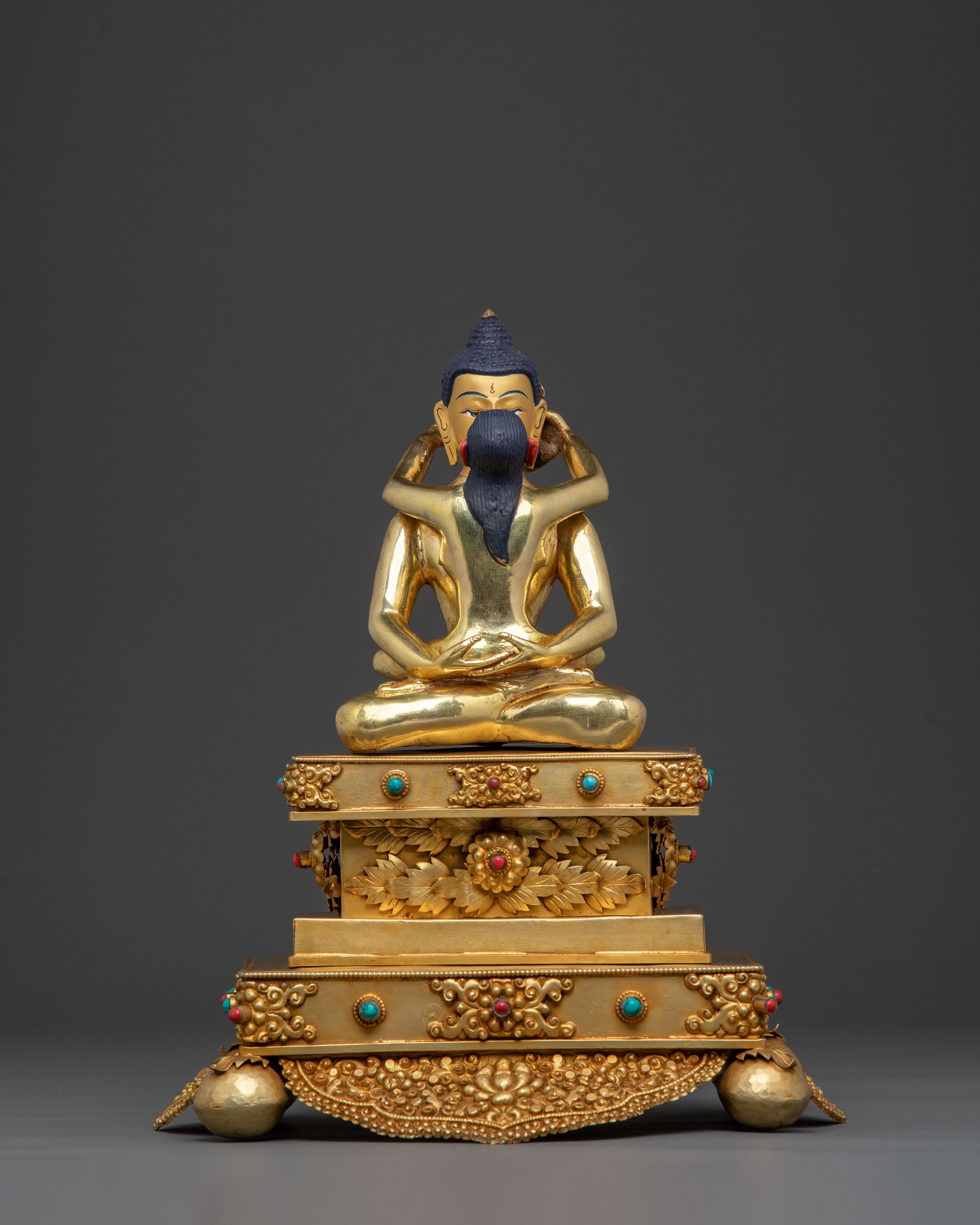 Samantabhadra Statue with Consort on Throne | Home Decor