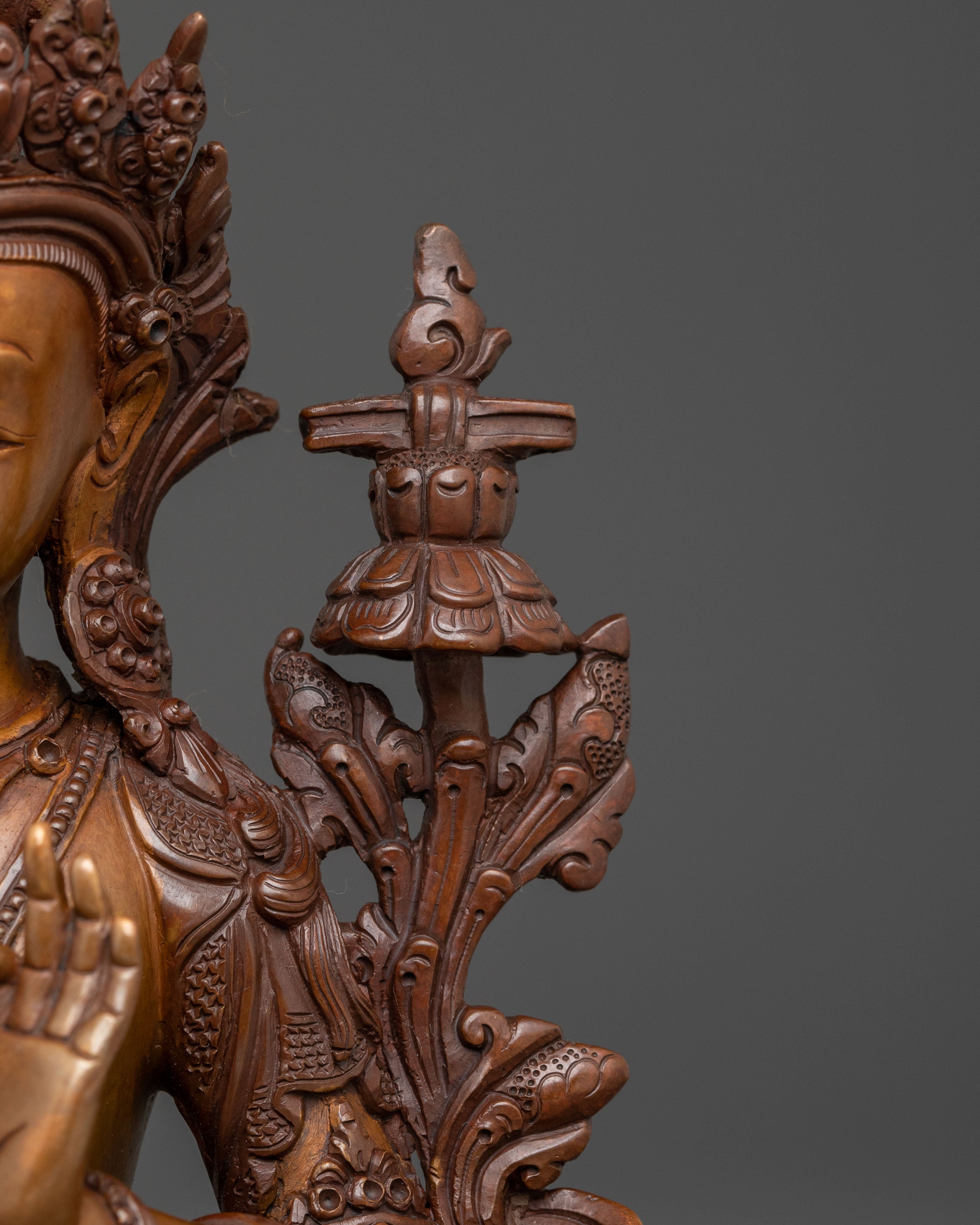 Manjushri Statue of Wisdom and Clarity – Oxidized Copper Statue