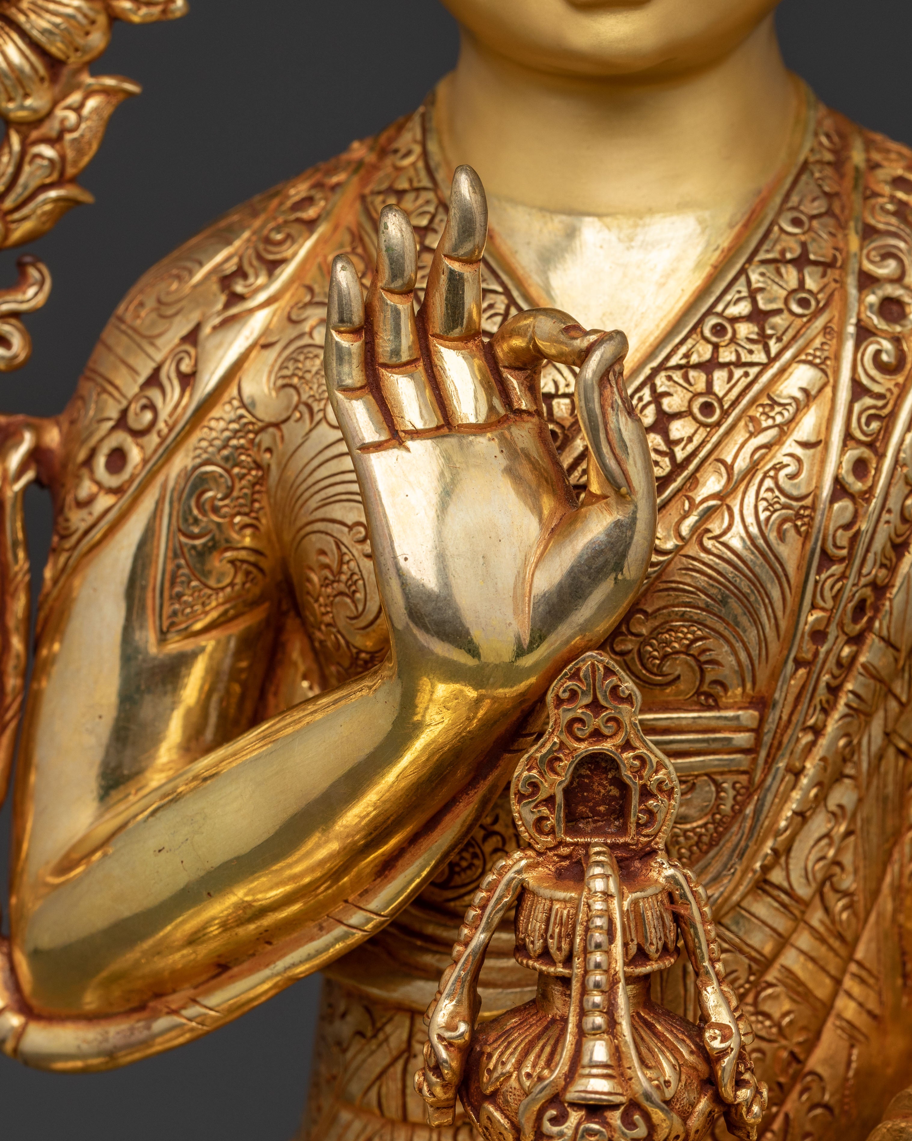 Tsongkhapa Spiritual Statue – 24K Gold Gilded