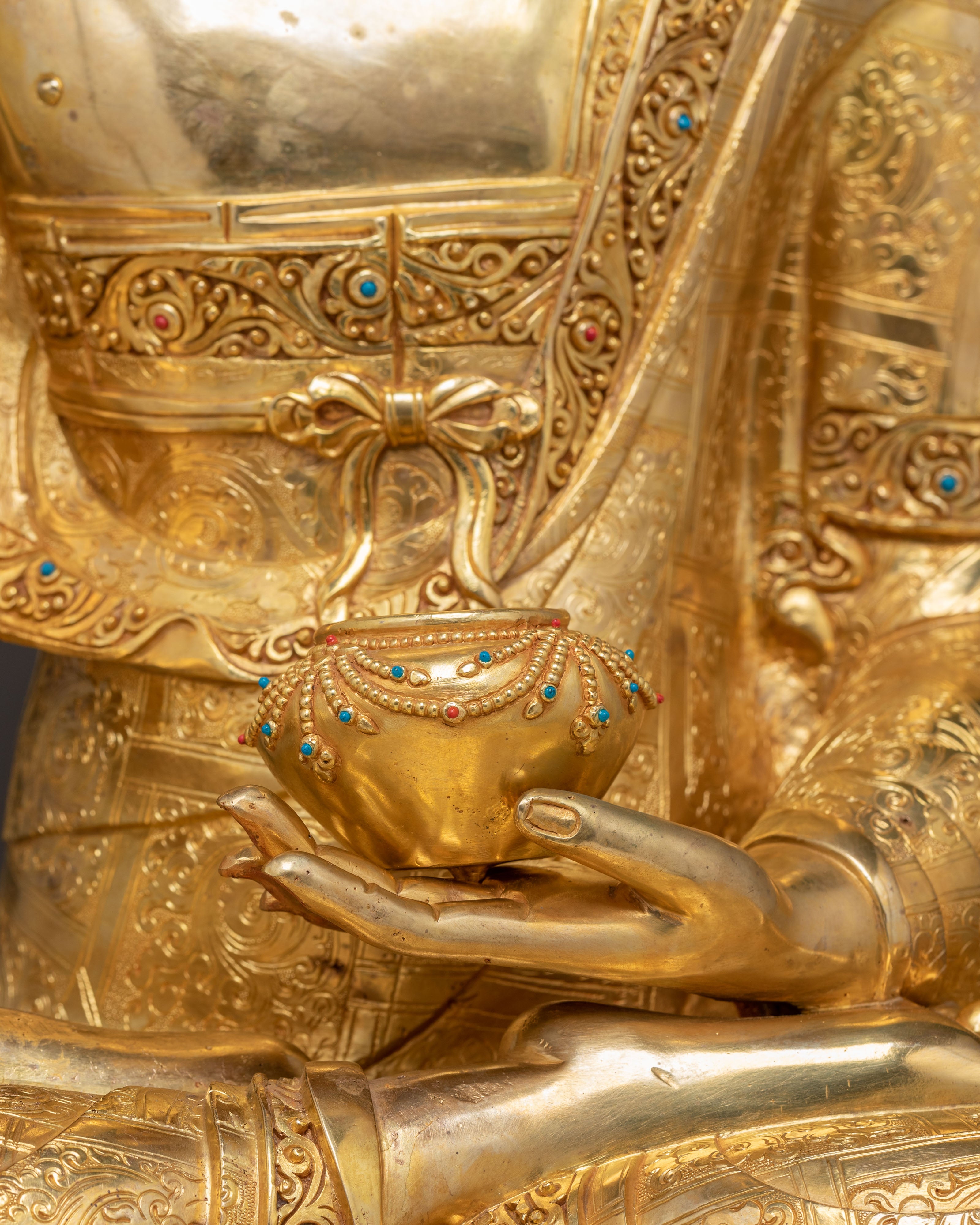 Golden Handmade Historical Shakyamuni Buddha Statue | Enlightenment Icon