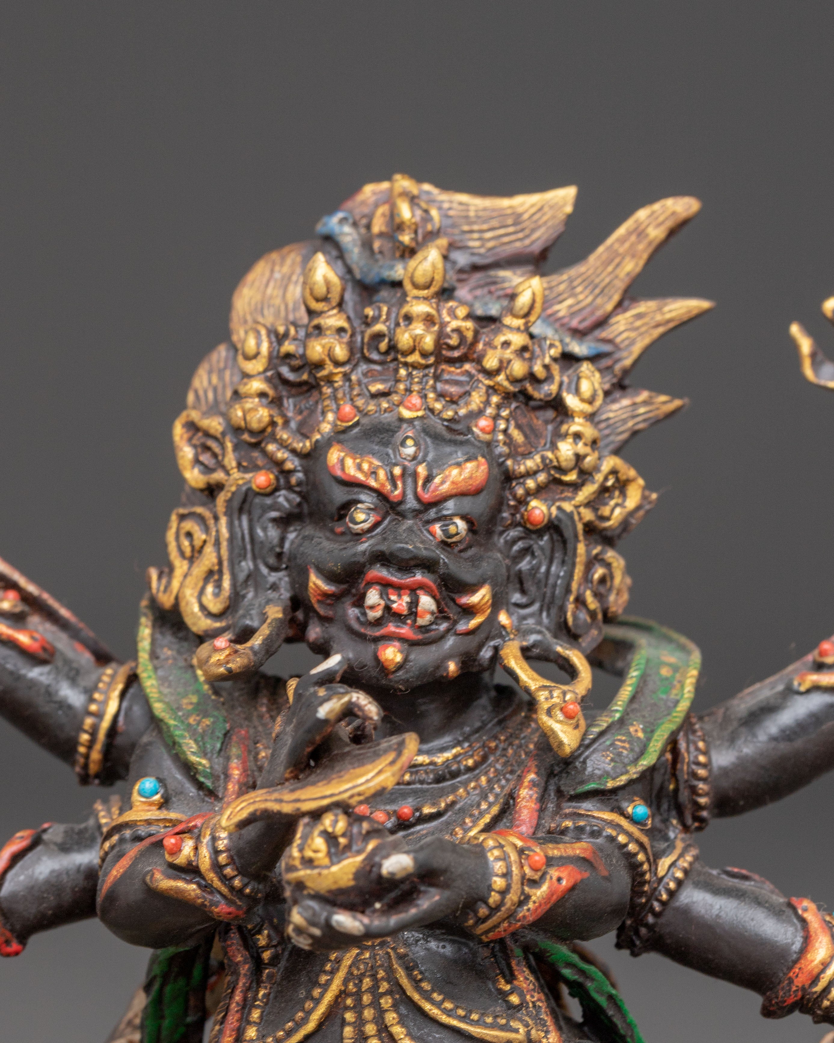 Golden Sculpture of Six-Armed Mahakala