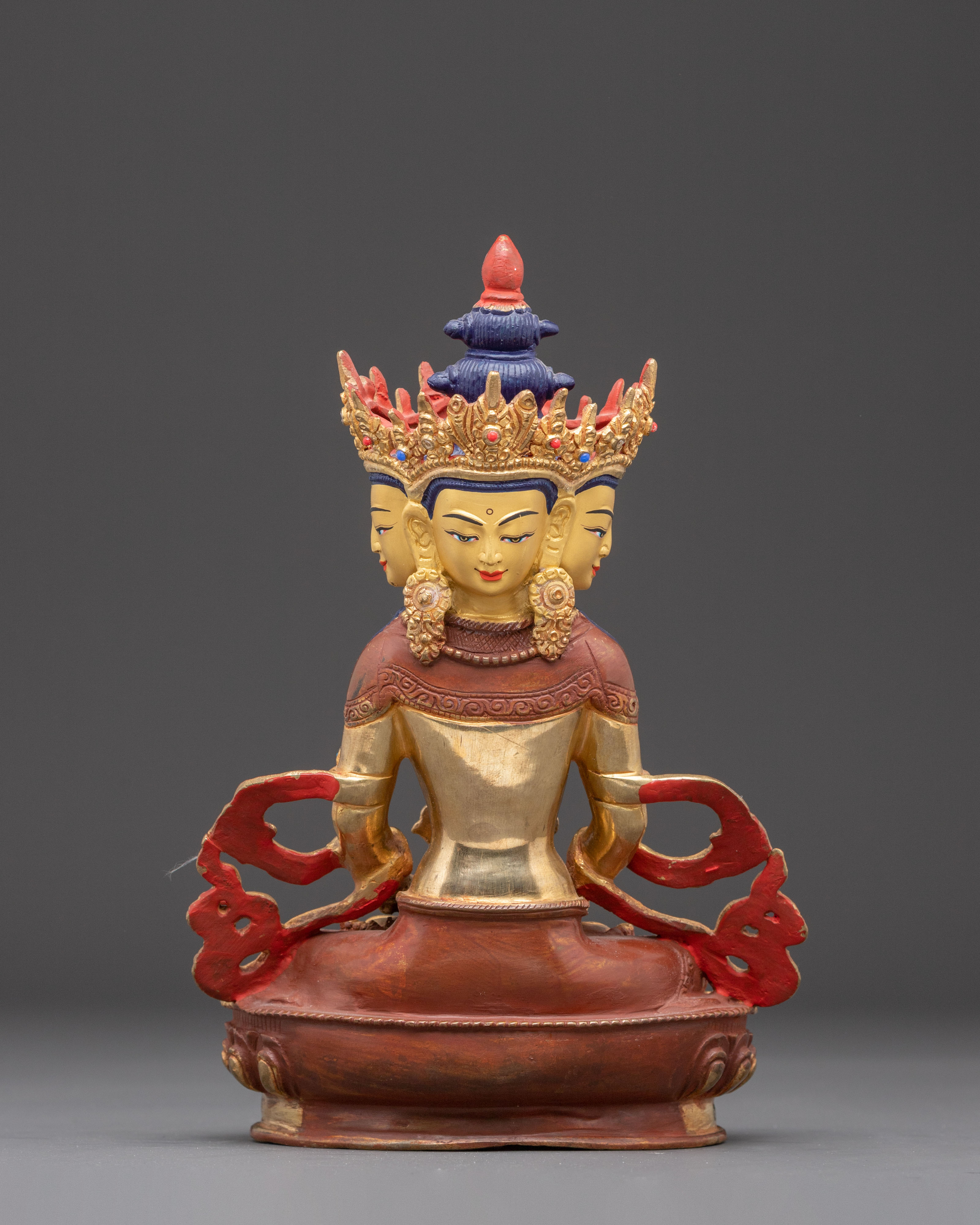 Vairocana Buddha Oxidized Copper Statue | Symbol of Enlightenment