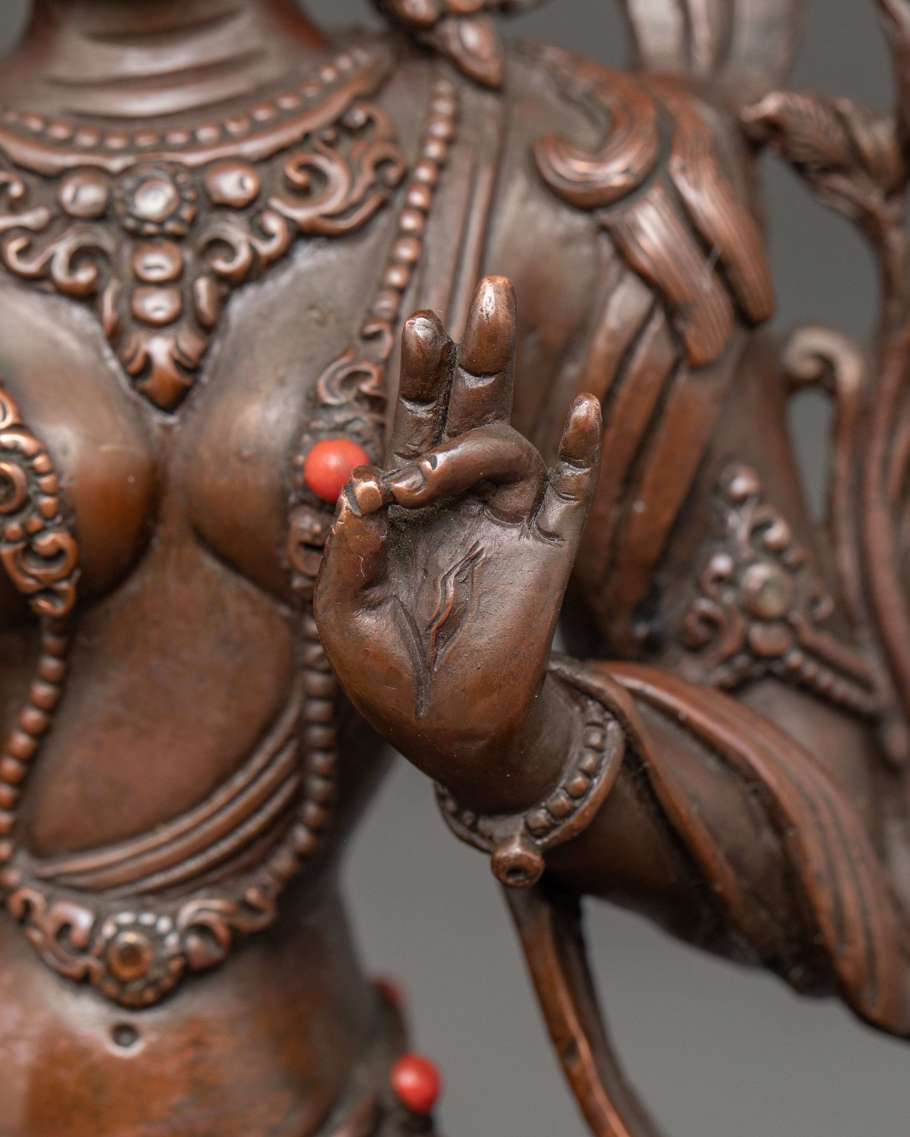 Healing Goddess White Tara Copper Statue | Bodhisattva of Compassion