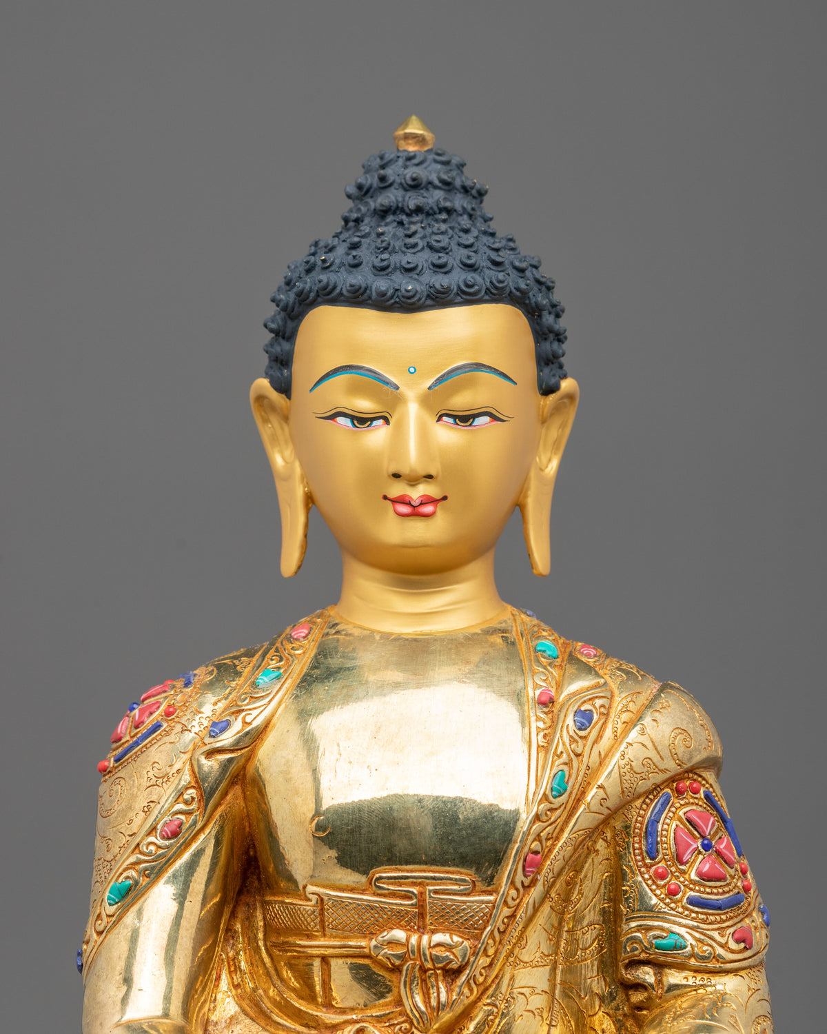 Handmade Three Buddhas Copper Statue Set | 24K Gold Gilded