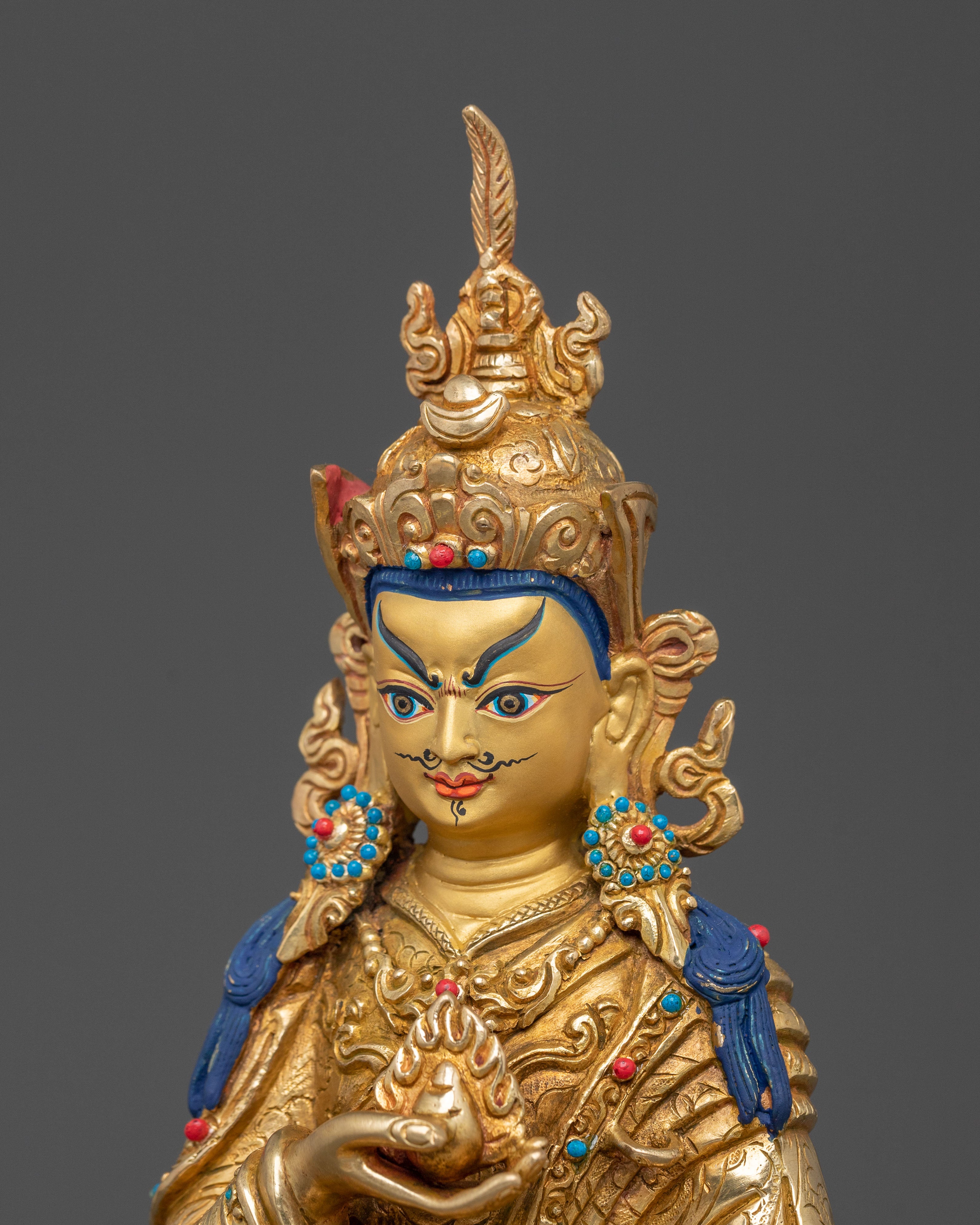 Guru Norla Buddhist Figurine with 24K Gold Gilding