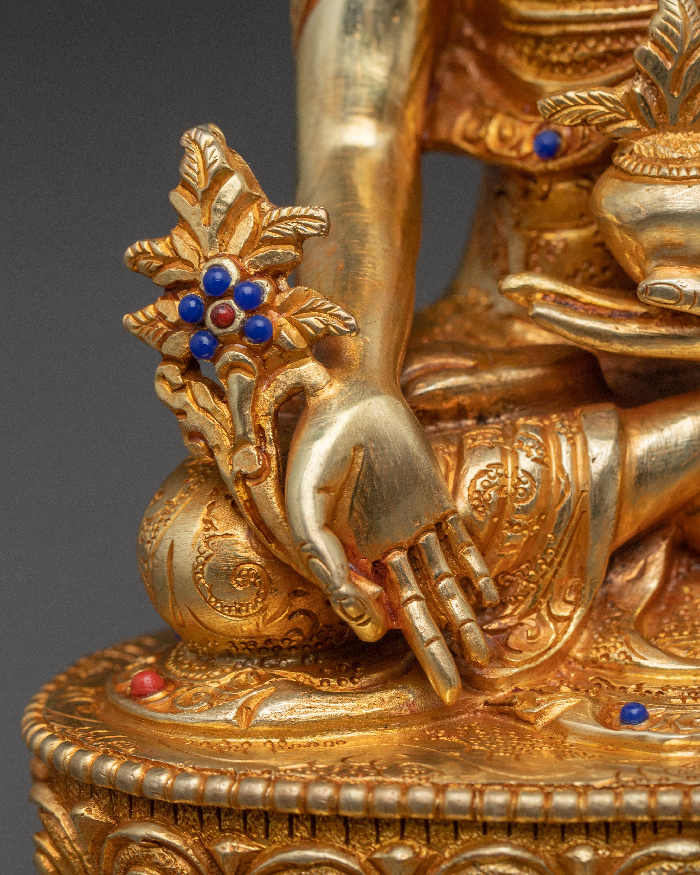 Bhaisajyaguru Enlightenment 24K Gold Gilded Sculpture